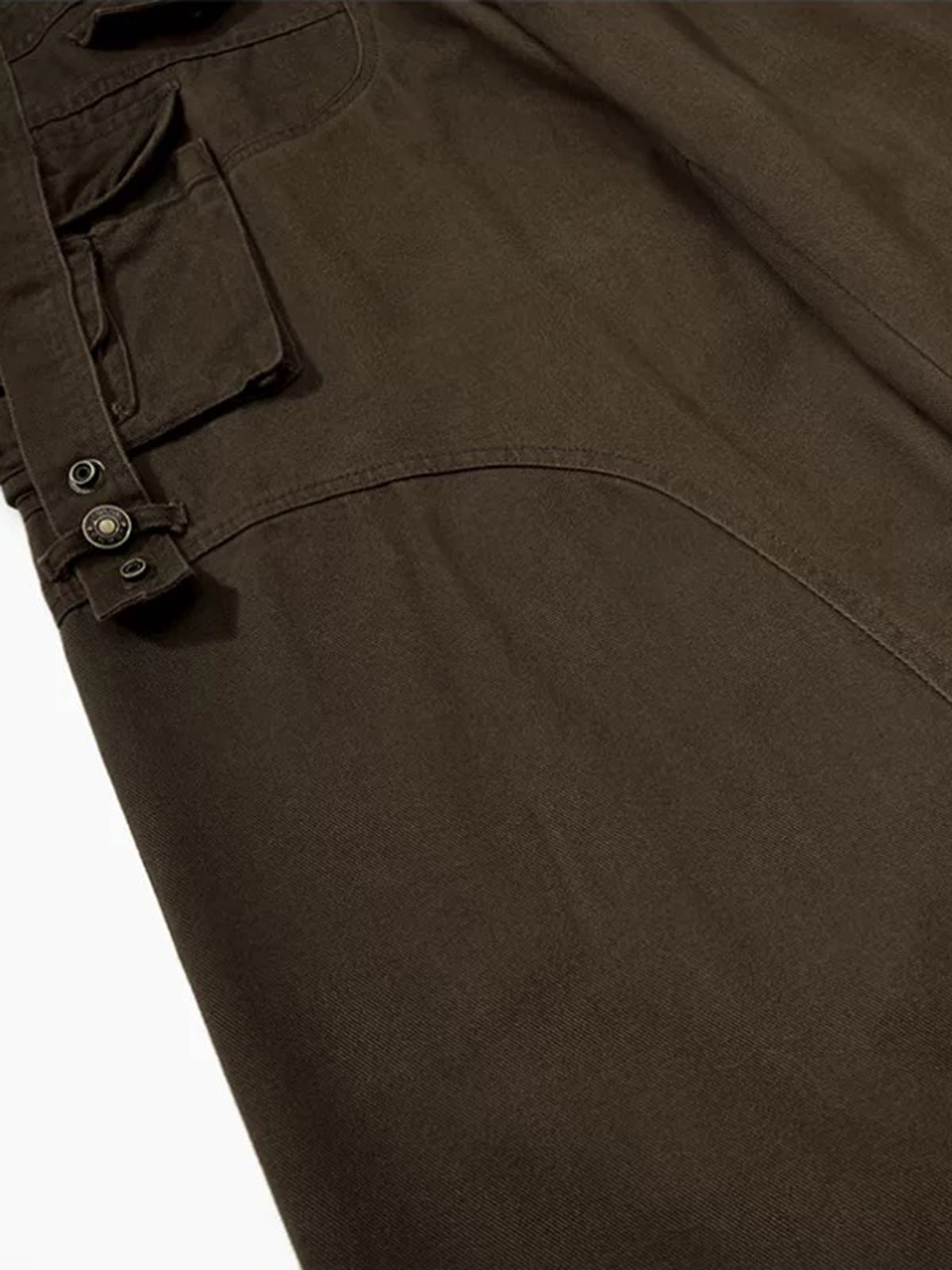 Brick Lane Wide-leg Washed Heavyweight Cargo Pants - Coffee