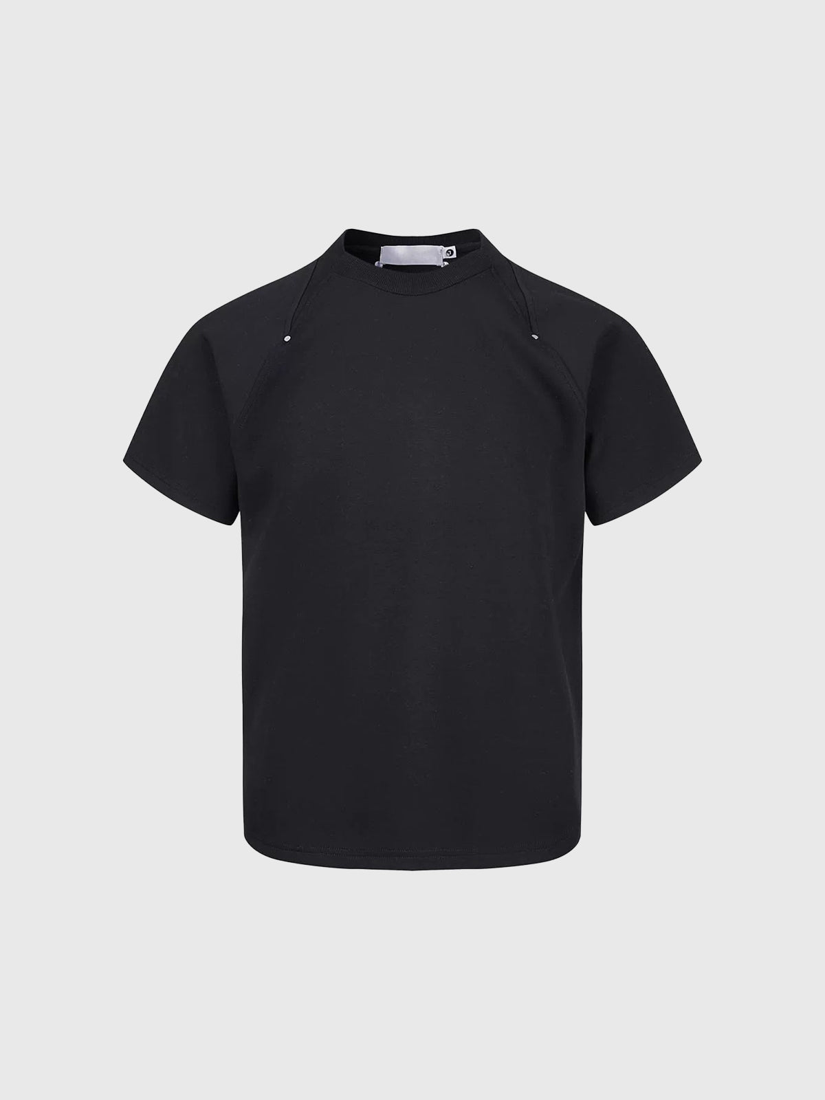 Co-ed Dorm Baggy Quarter-Zip Stand Collar Tee - Black