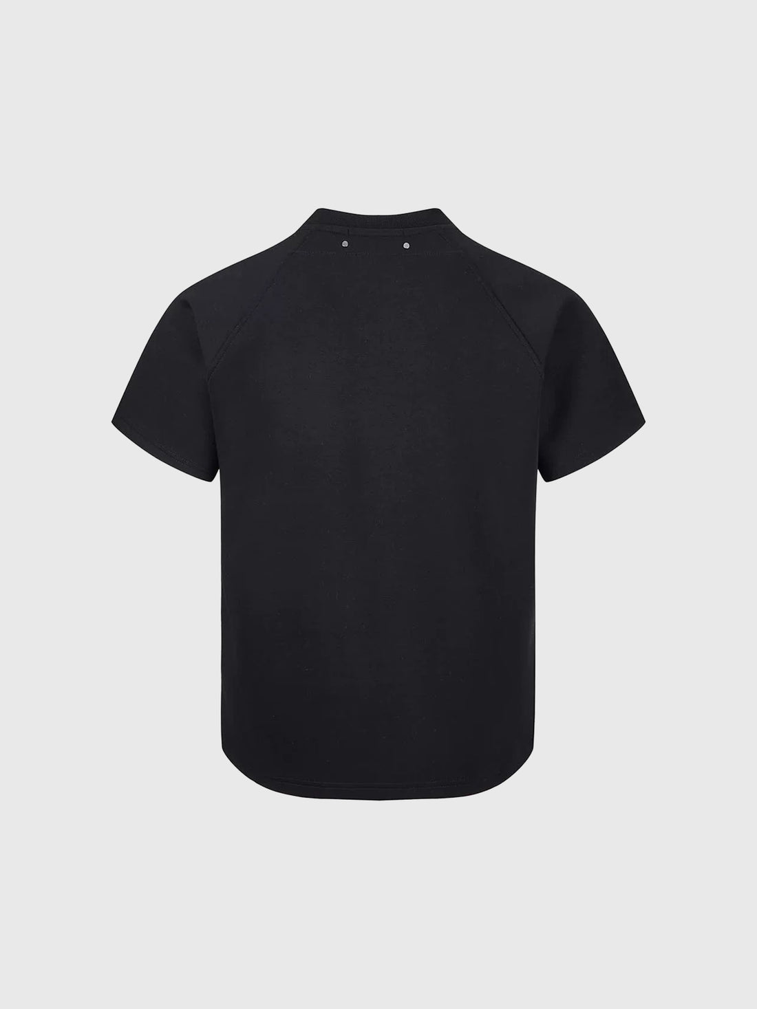 Co-ed Dorm Baggy Quarter-Zip Stand Collar Tee - Black
