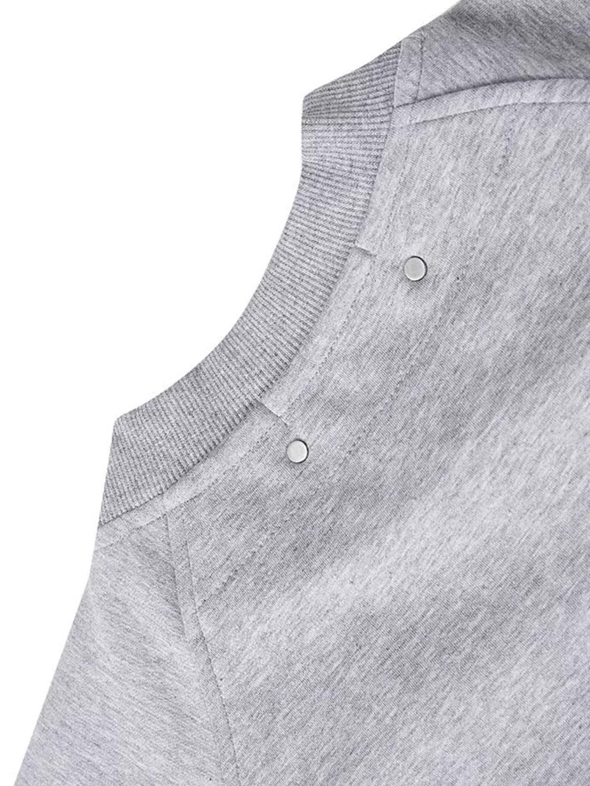 Co-ed Dorm Baggy Quarter-Zip Stand Collar Tee - Heather Grey