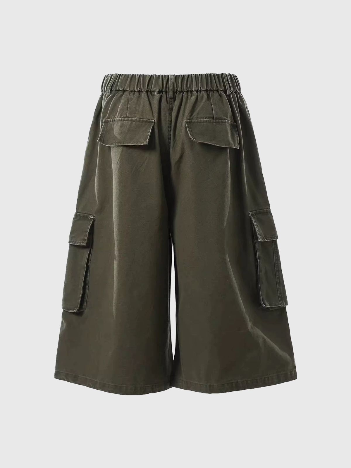 Co-ed Dorm Wide-leg Utility Cargo Shorts - Olive