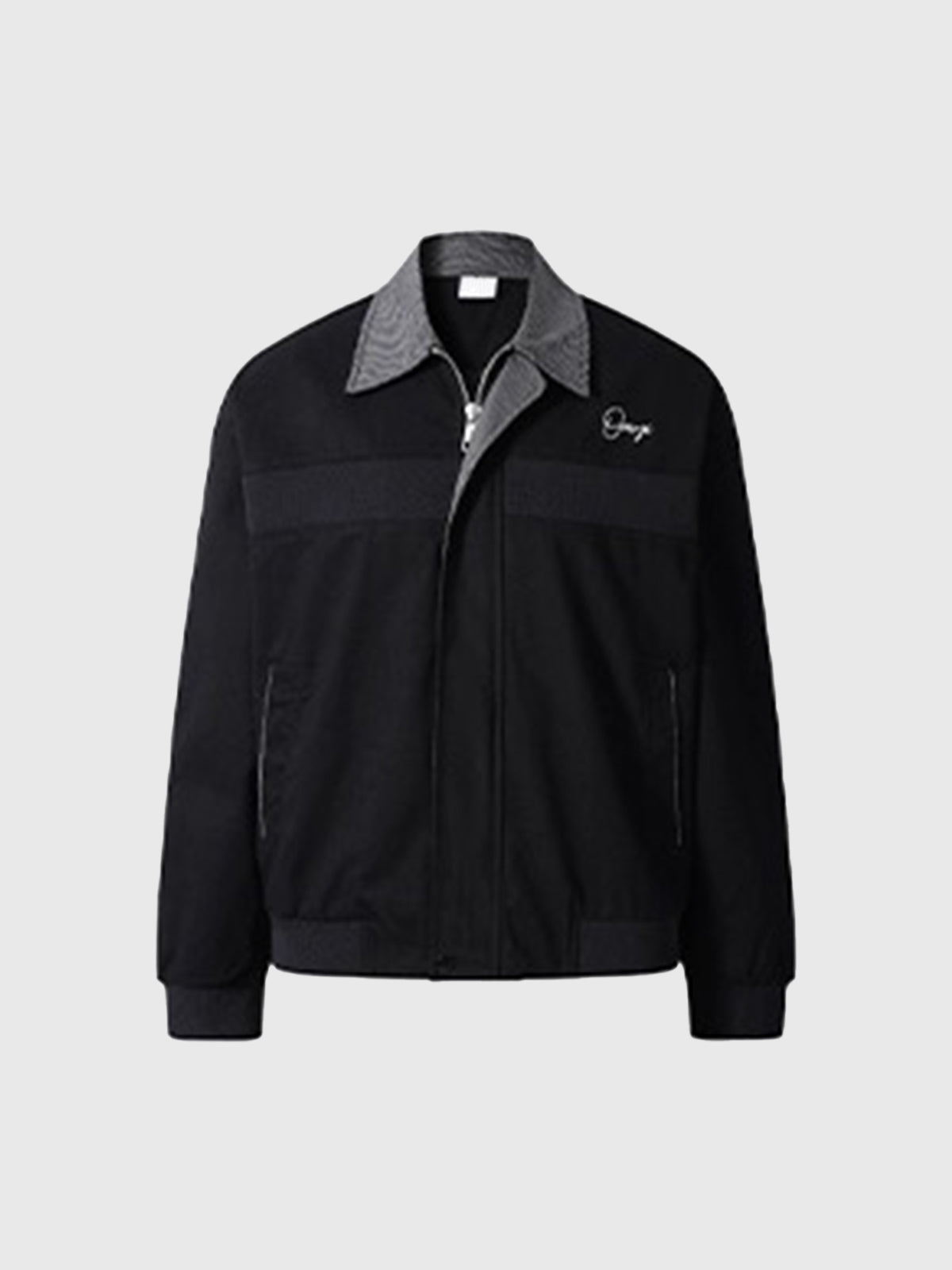 Co-ed Dorm Baggy Faux Leather Workwear Jacket - Black