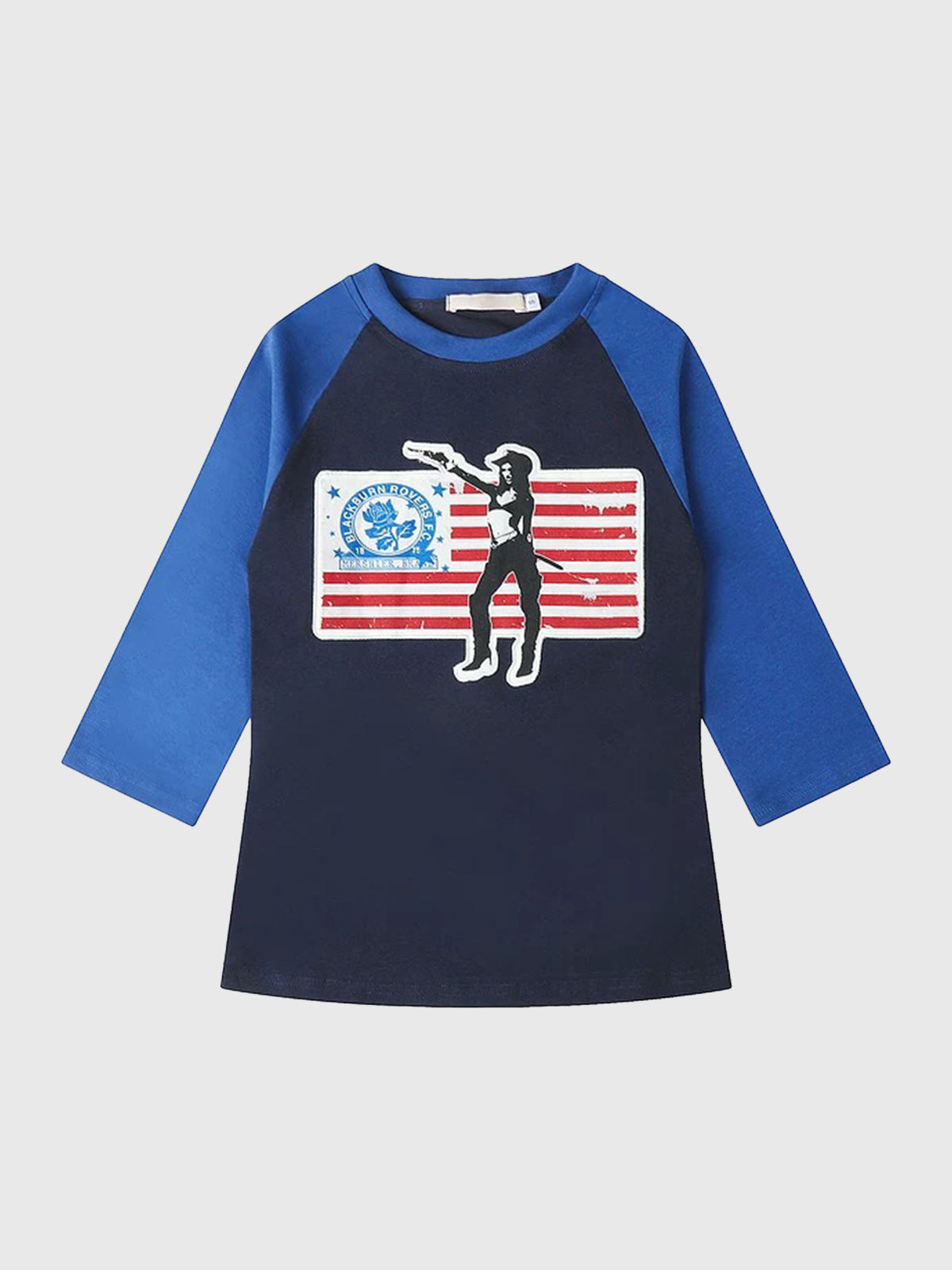 Brick Lane Skimming Flag Graphic Sweatshirt - Blue