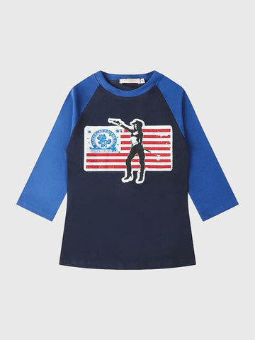 Brick Lane Skimming Flag Graphic Sweatshirt - Blue