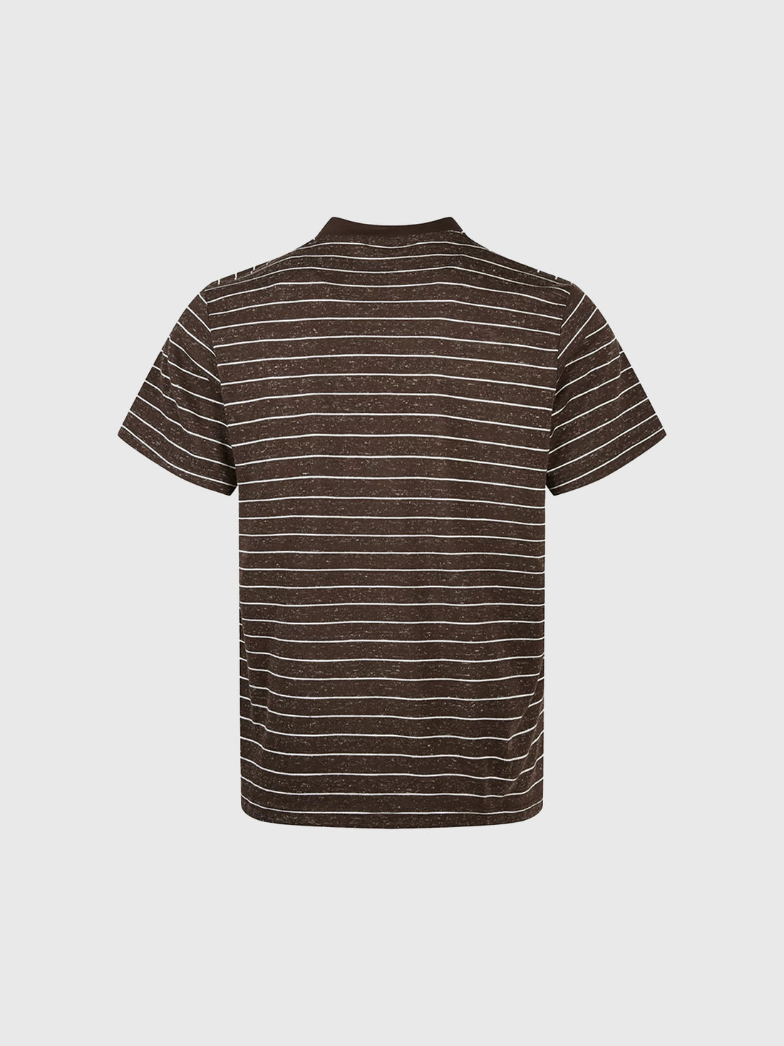 Co-ed Dorm Baggy Stripe Hollow Knit Polo - Coffee