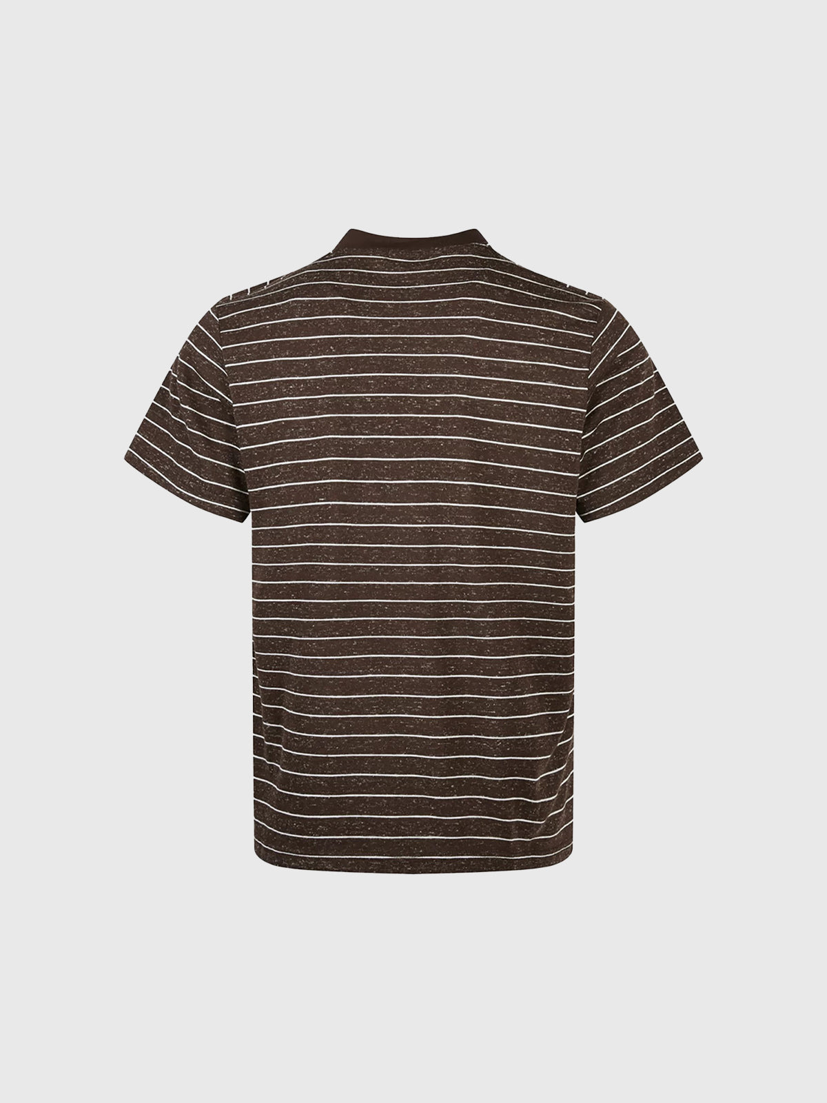 Co-ed Dorm Baggy Stripe Hollow Knit Polo - Coffee