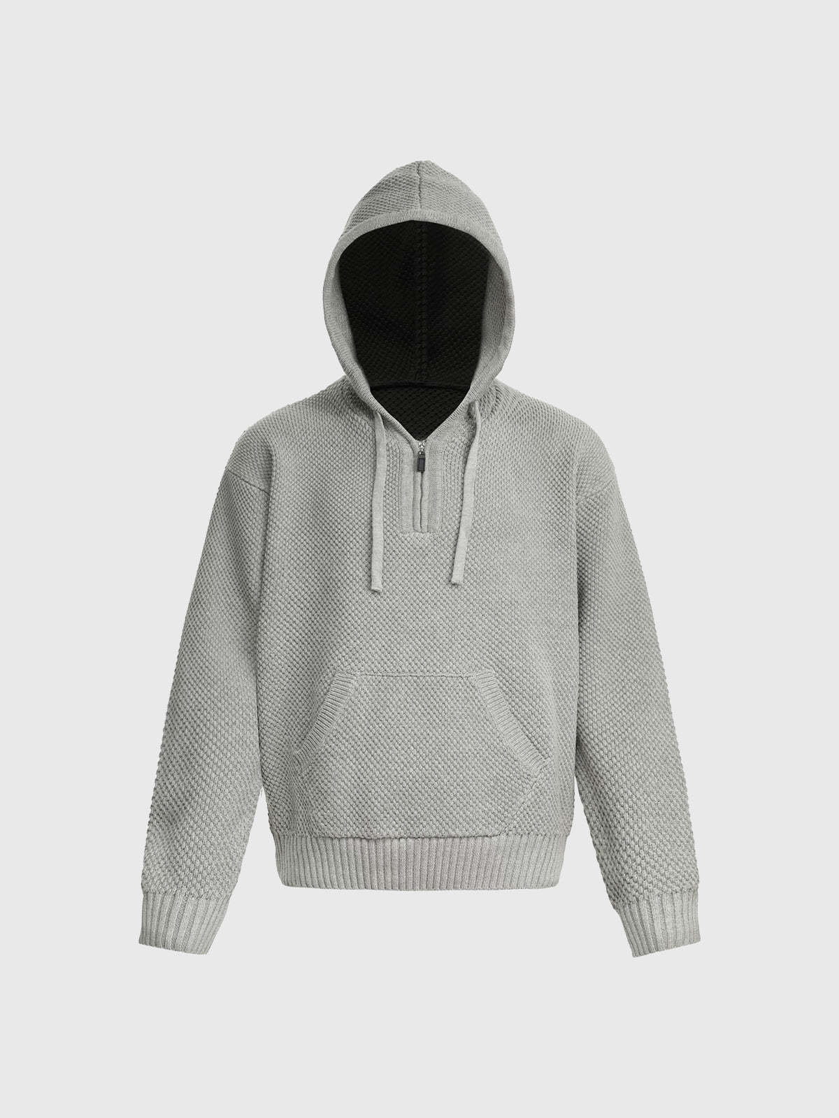 Co-ed Dorm Baggy Striped Washed Zip-up Hoodie - Grey