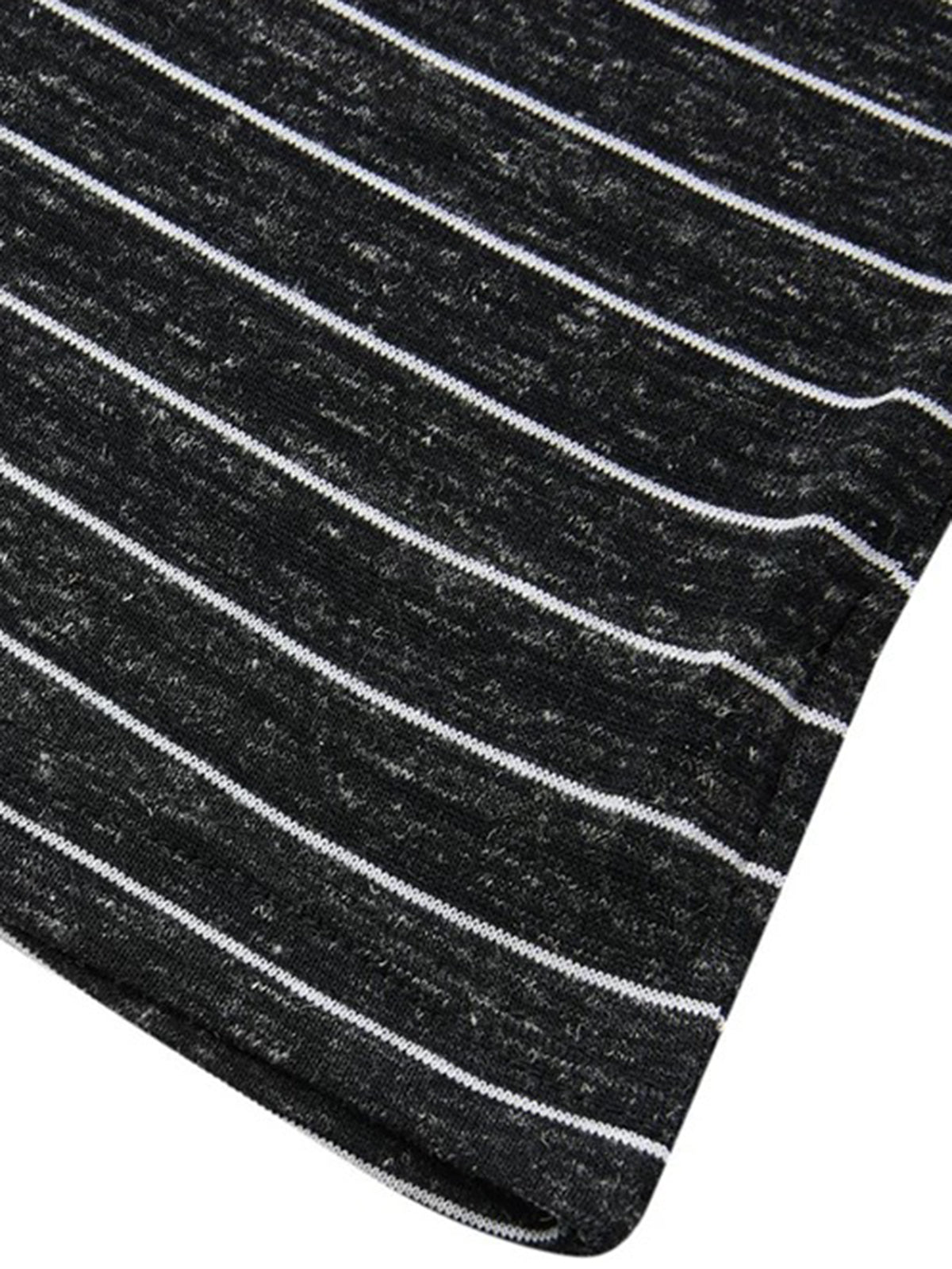Co-ed Dorm Baggy Stripe Hollow Knit Polo - Black