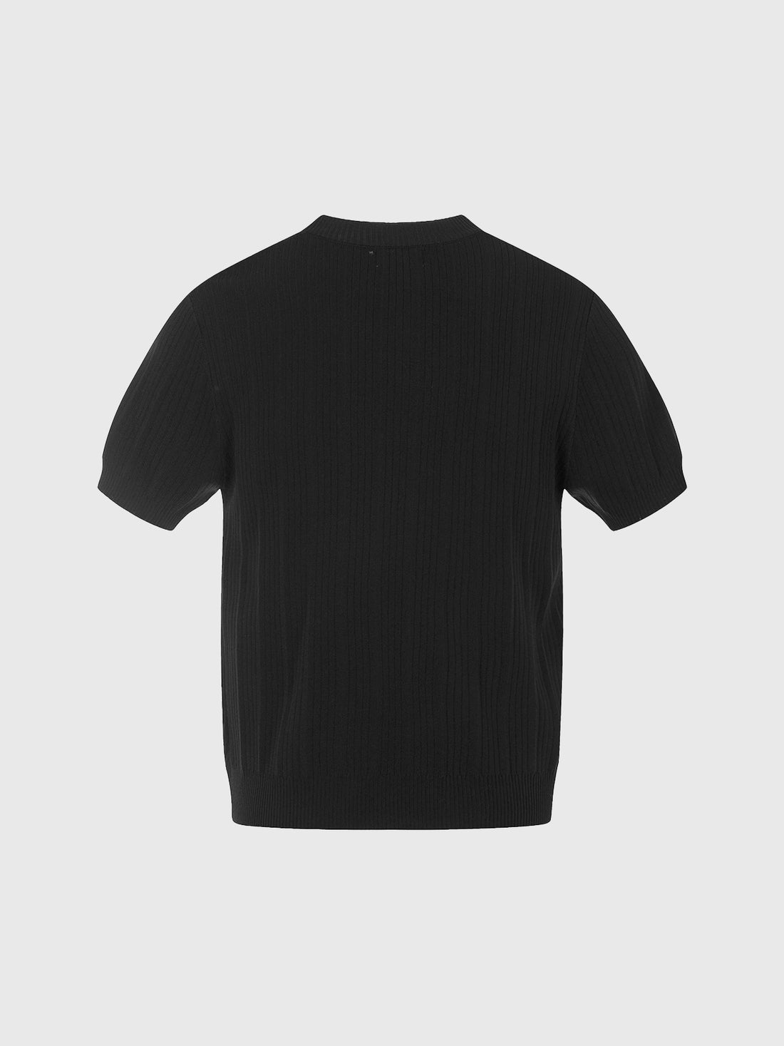 Co-ed Dorm Baggy Waffle Knit Henley Top - Black