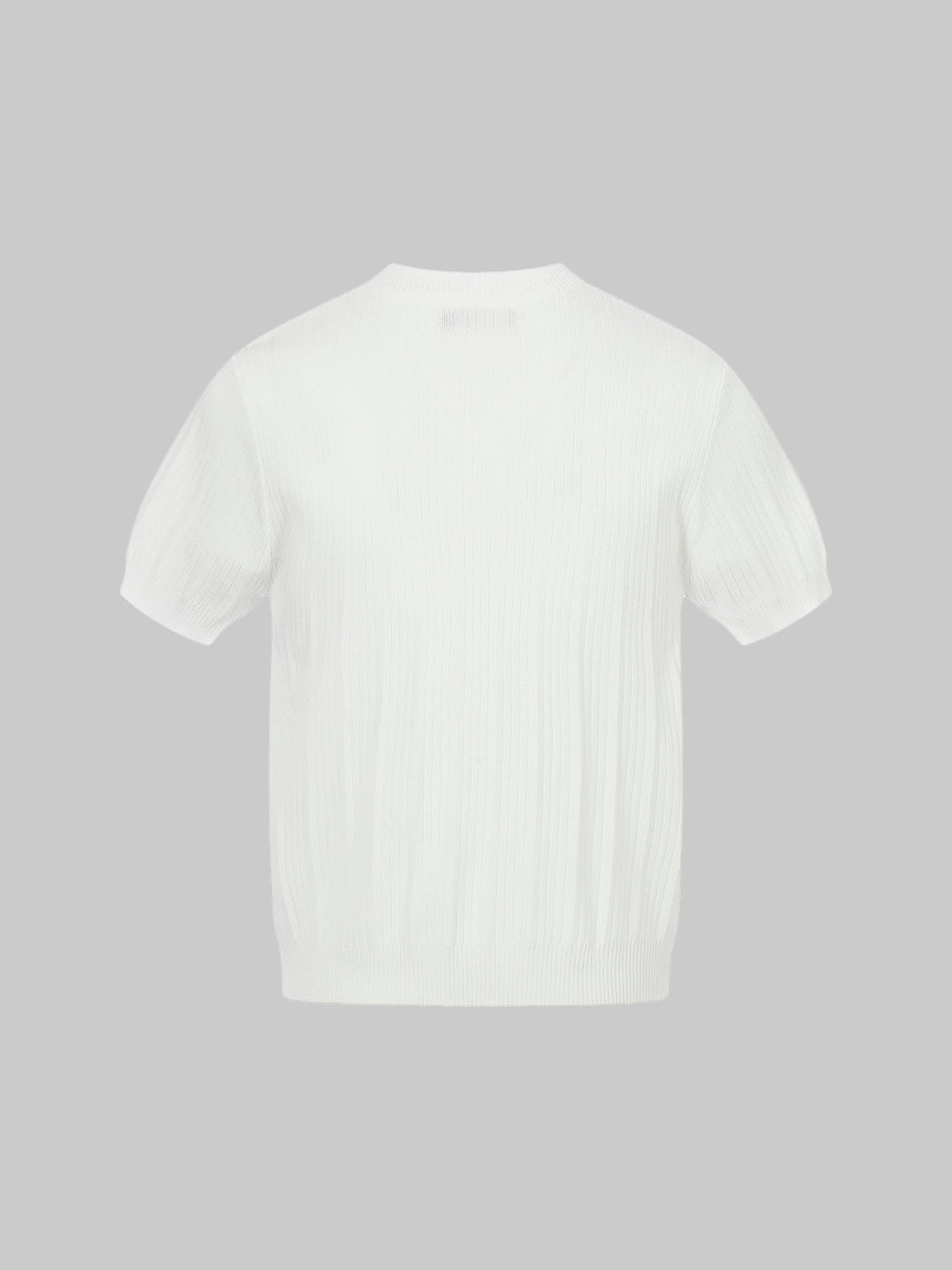 Co-ed Dorm Baggy Waffle Knit Henley Top - White
