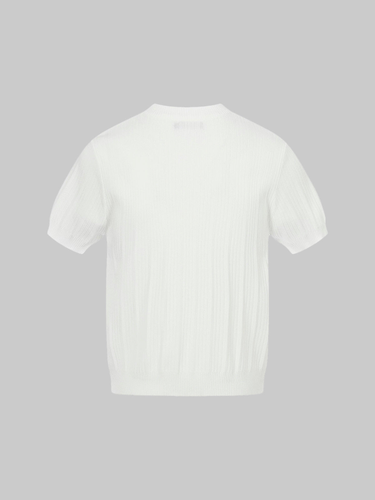 Co-ed Dorm Baggy Waffle Knit Henley Top - White