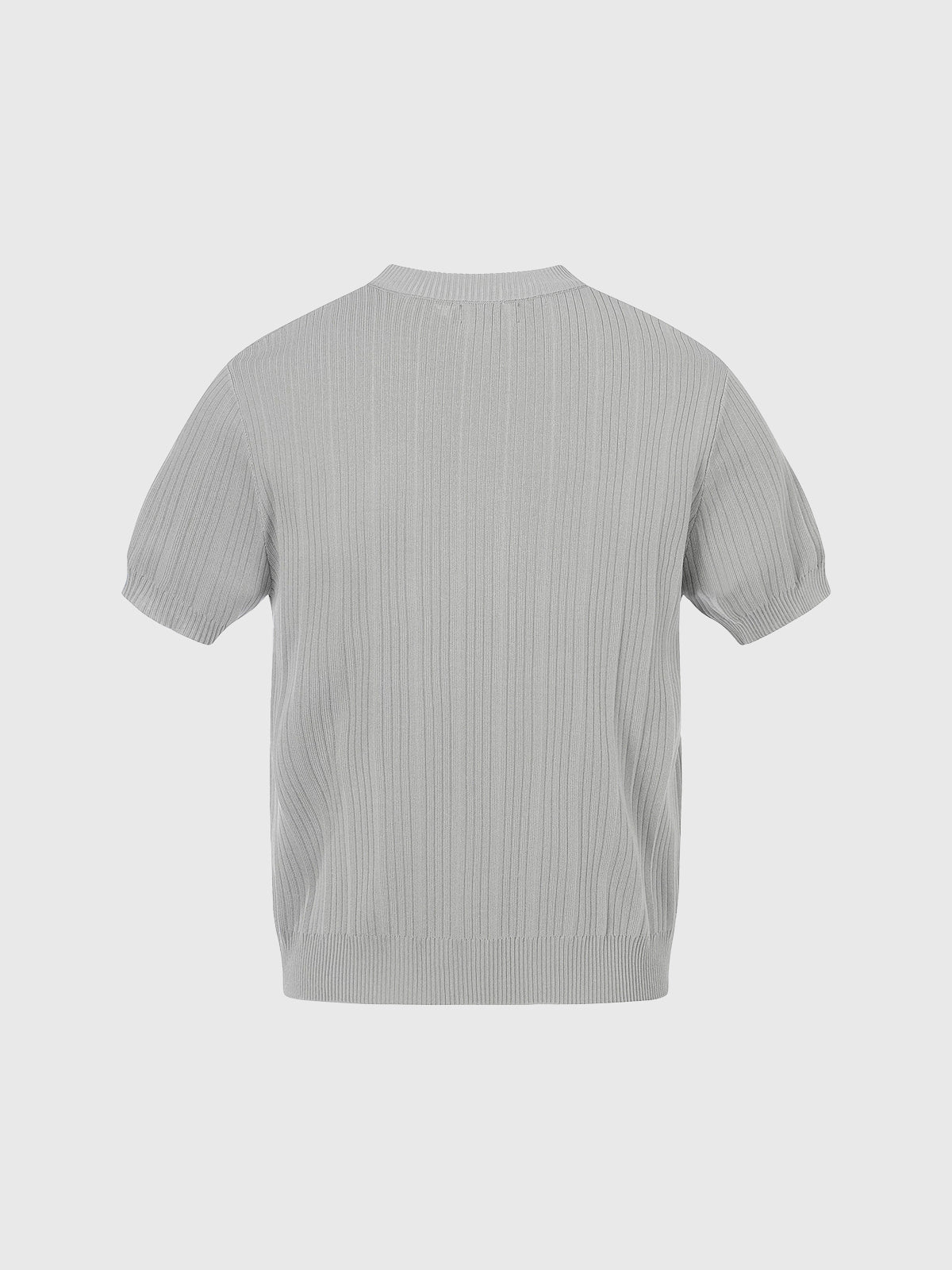 Co-ed Dorm Baggy Waffle Knit Henley Top - Heather Grey