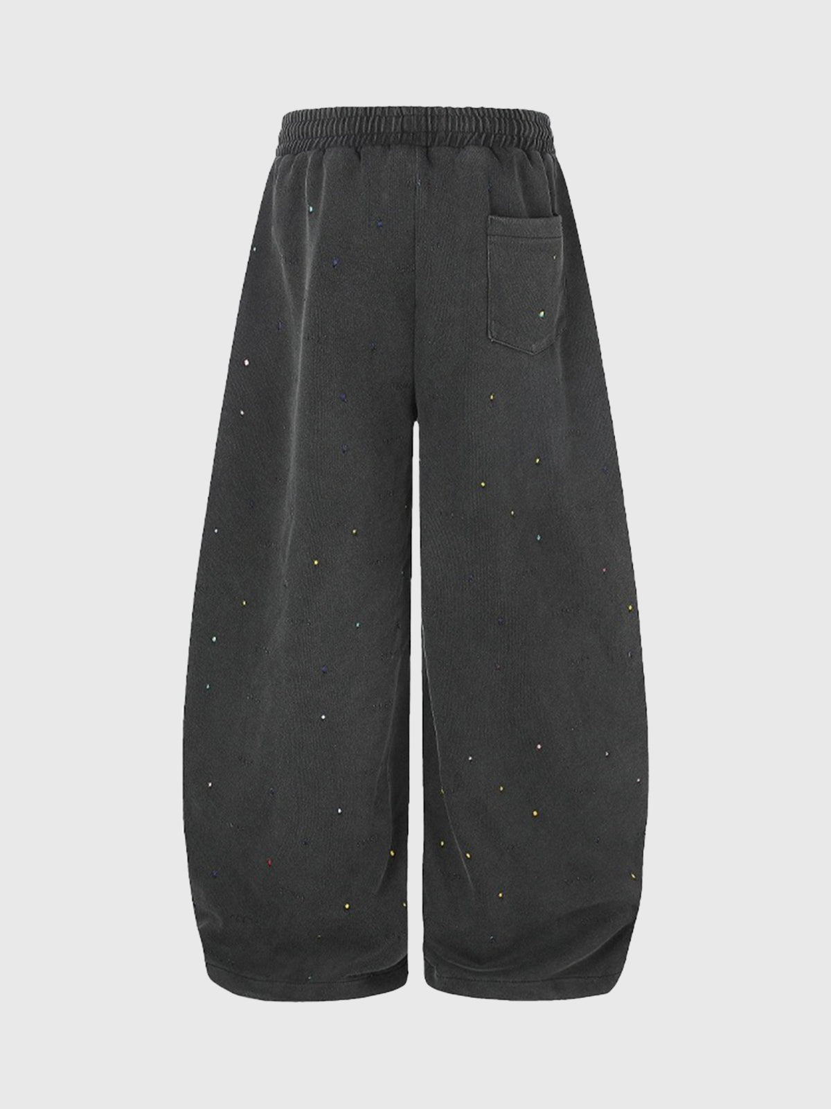 Co-ed Dorm Wide-leg Star Washed Denim Pants - Black