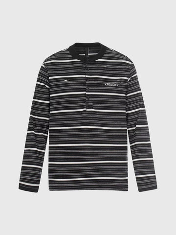 Brick Lane Baggy Stripe Graphic Long Sleeve - Black