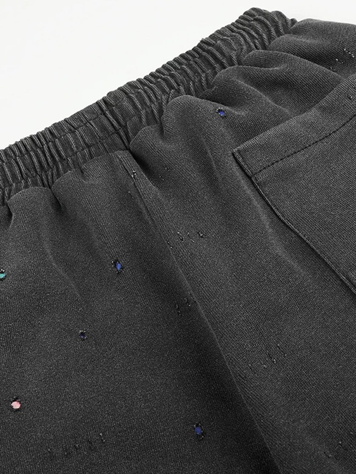 Co-ed Dorm Wide-leg Star Washed Denim Pants - Black