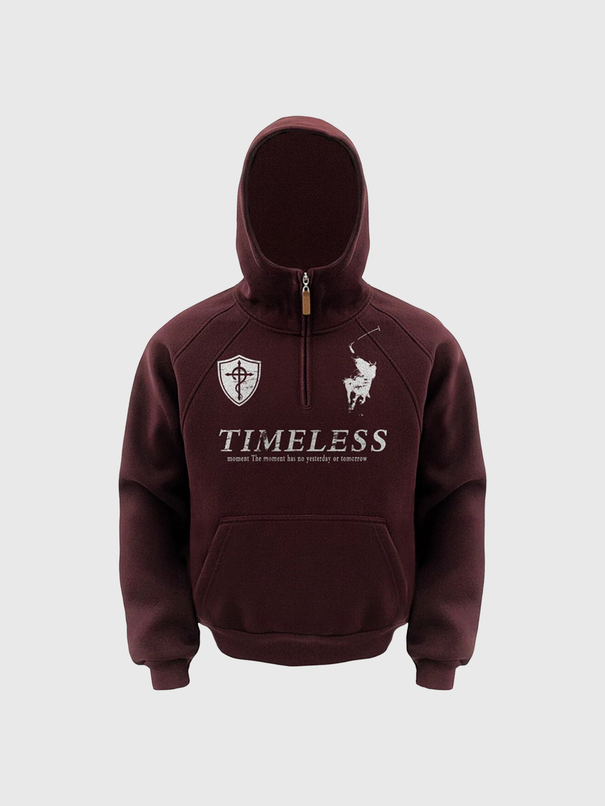 Co-ed Dorm Baggy Graphic Printed Hoodie - Red