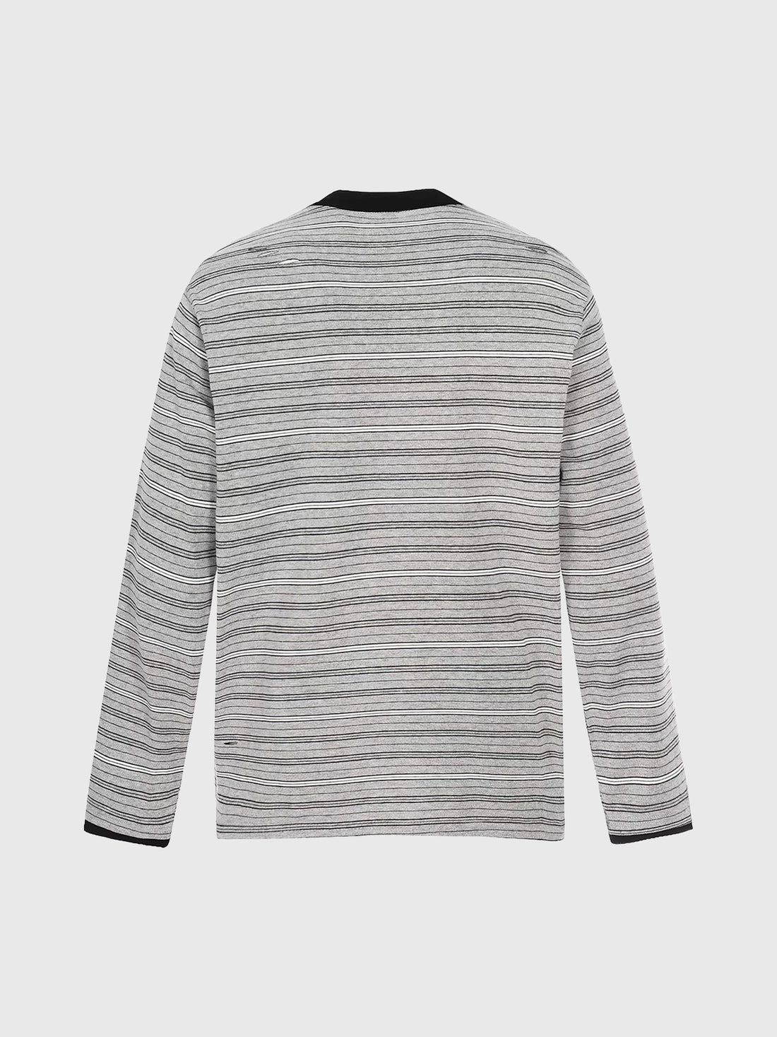 Brick Lane Baggy Fine Stripe Long Sleeve Top - Mono