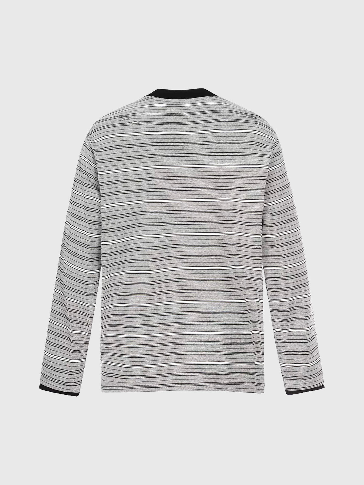 Brick Lane Baggy Fine Stripe Long Sleeve Top - Mono