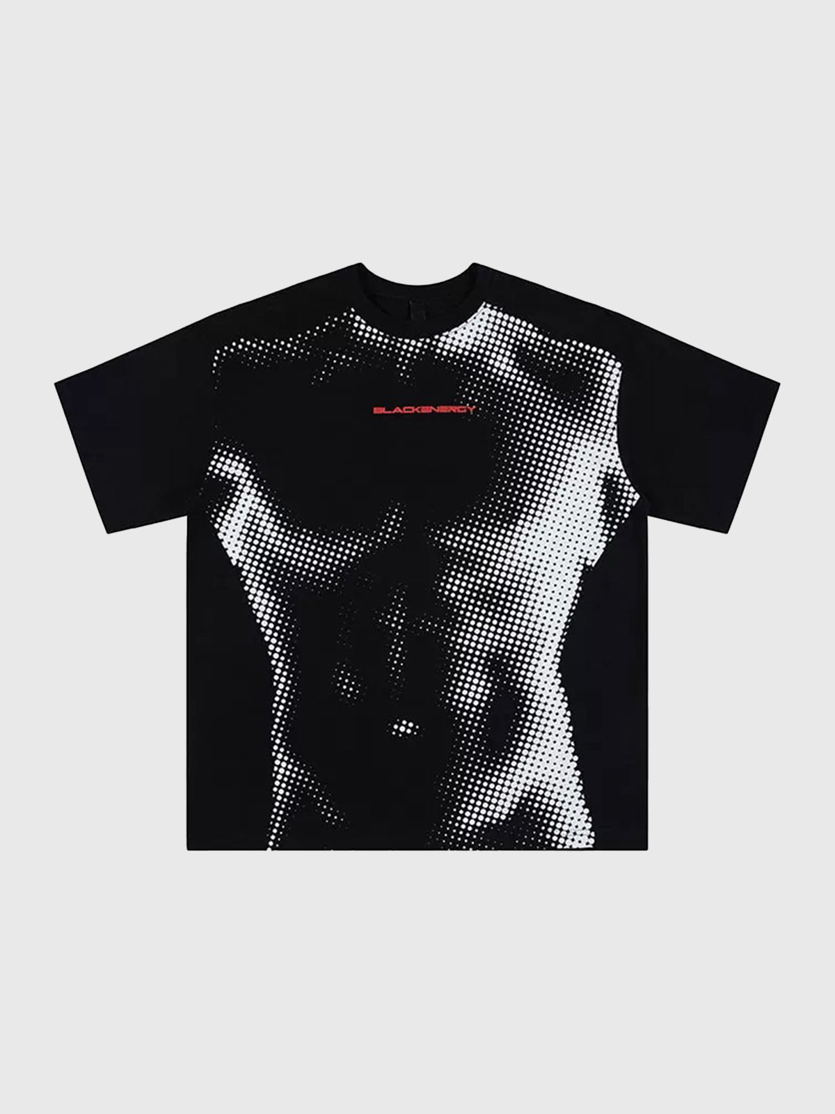 Brick Lane Baggy Digital Gradient Print Tee - Black