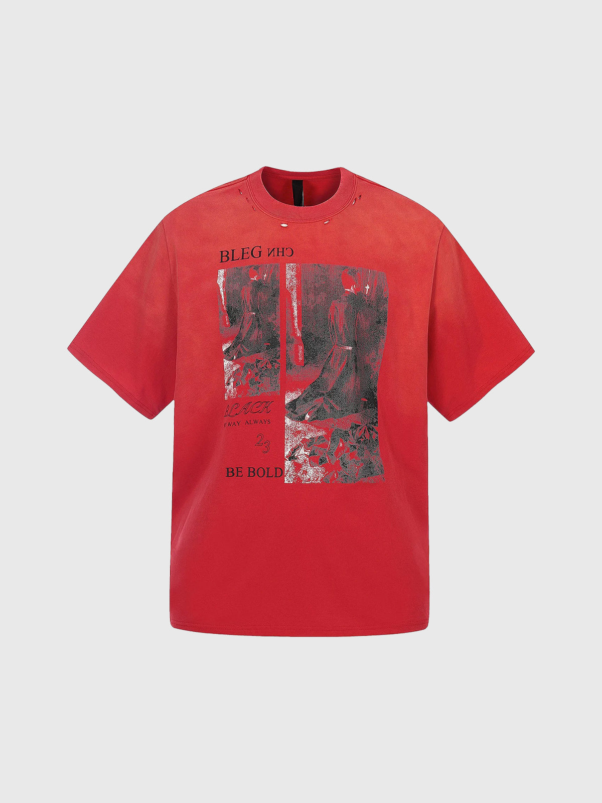 Brick Lane Baggy Number Graphic Print Tee - Red