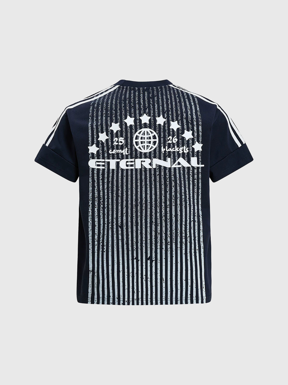 Brick Lane Baggy Stripe Graphic Jersey - Navy