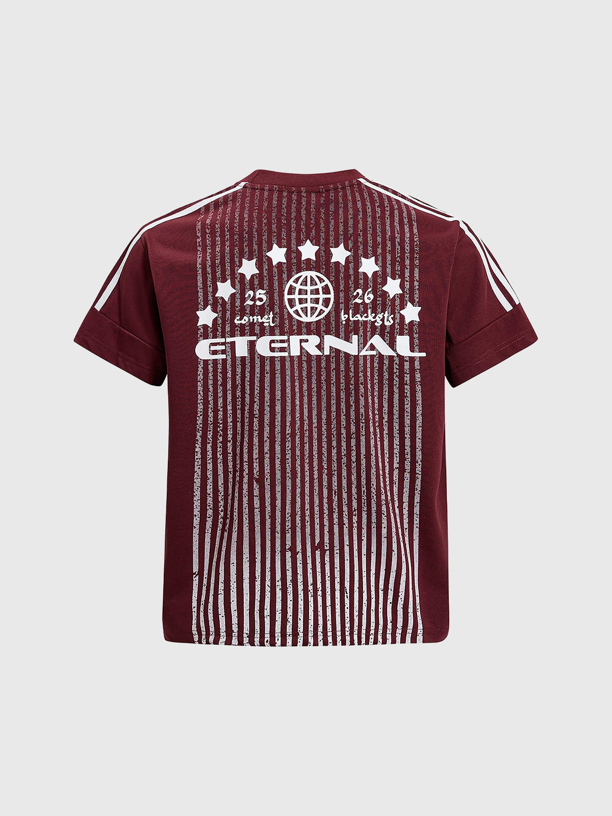 Brick Lane Baggy Stripe Graphic Jersey - Burgundy