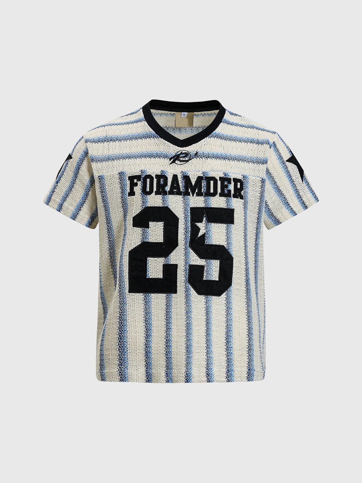 Brick Lane Baggy Stripe Number Print Jersey - Blue/White