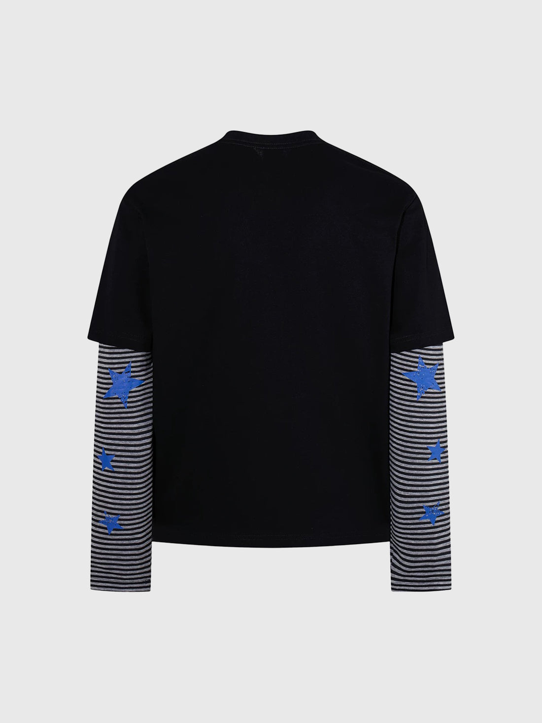 Co-ed Dorm Layered-Look Striped Band Graphic Sweatshirt - Black