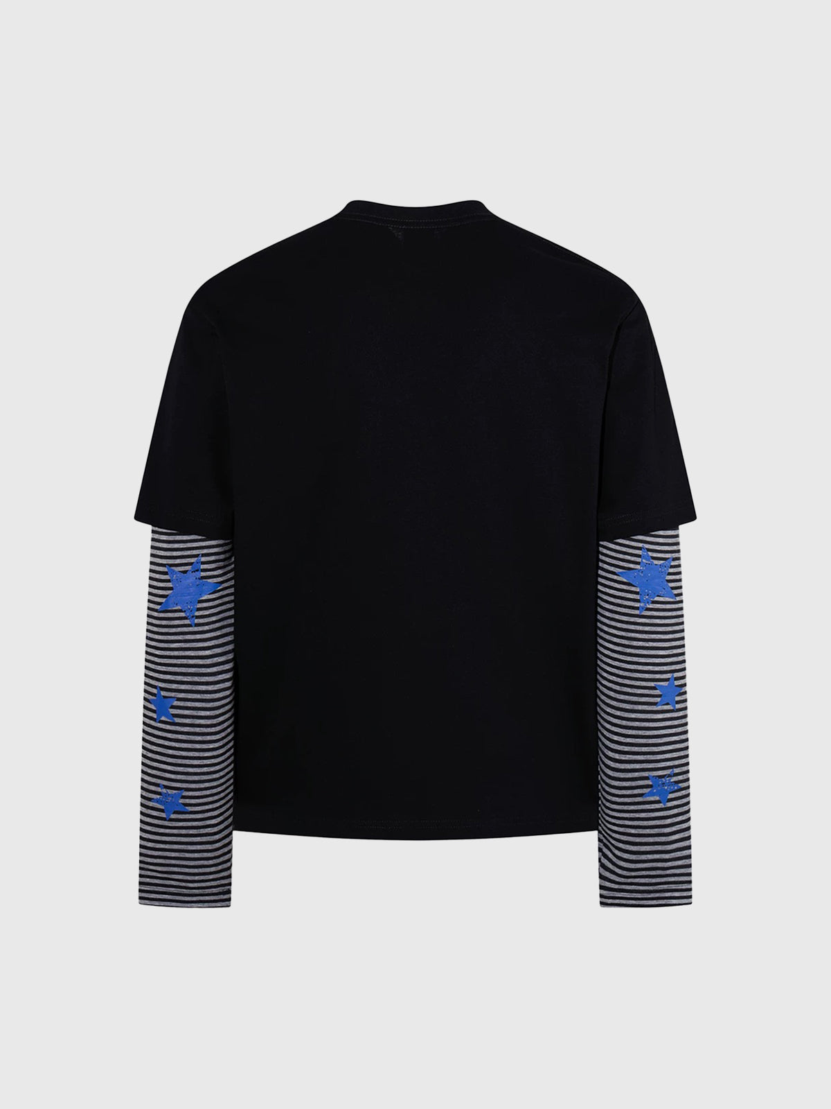 Co-ed Dorm Layered-Look Striped Band Graphic Sweatshirt - Black