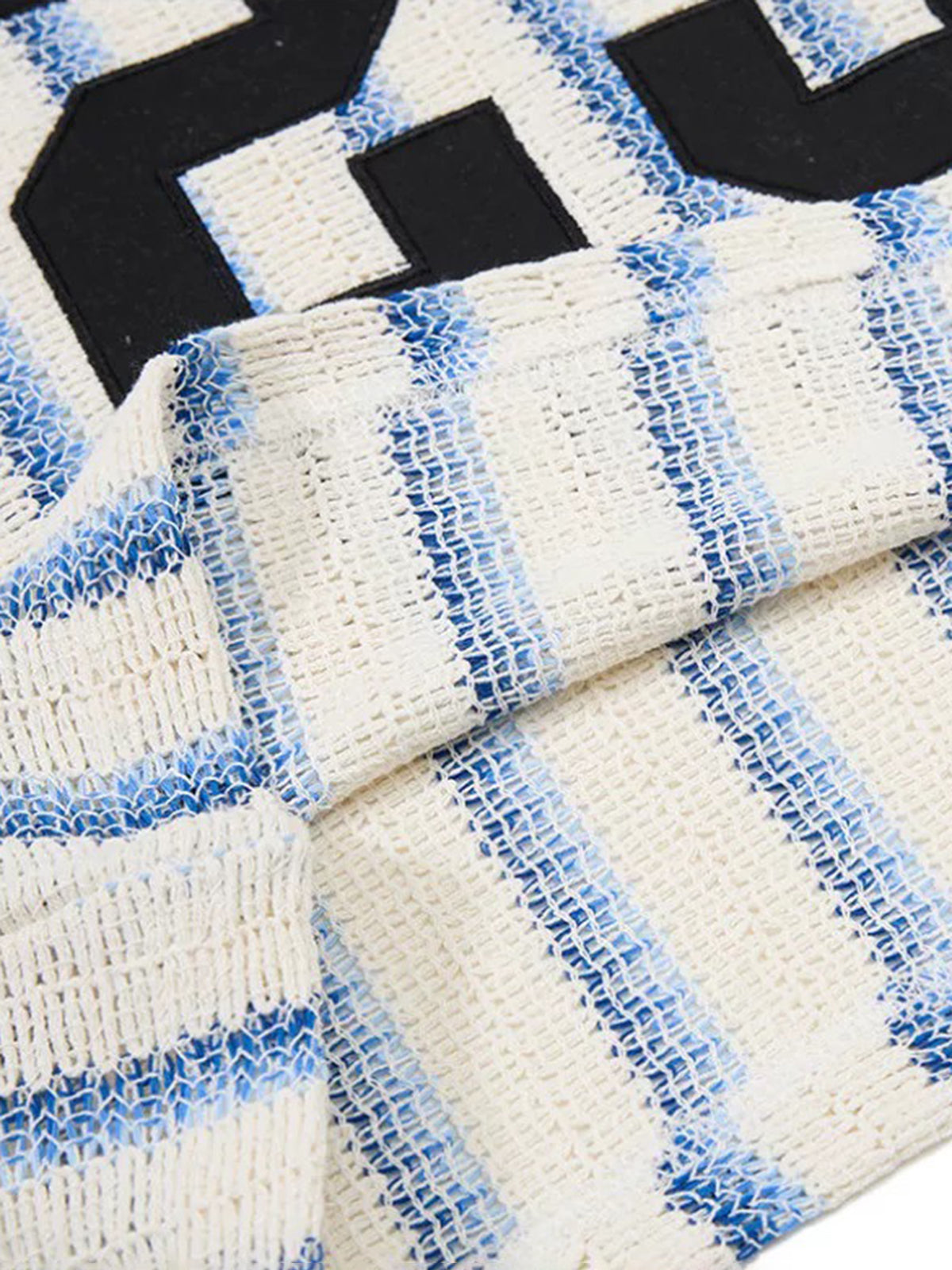 Brick Lane Baggy Stripe Number Print Jersey - Blue/White