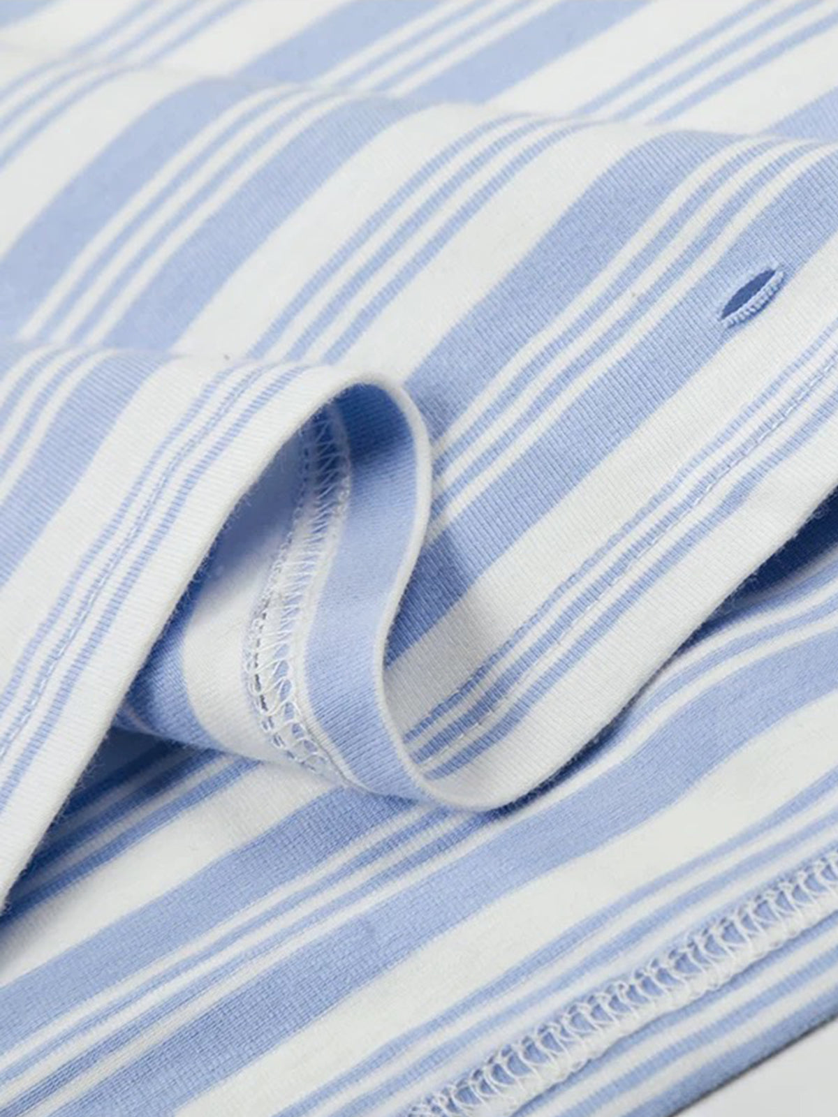 Co-ed Dorm Baggy Ombre Stripe Long Sleeve Polo - Blue