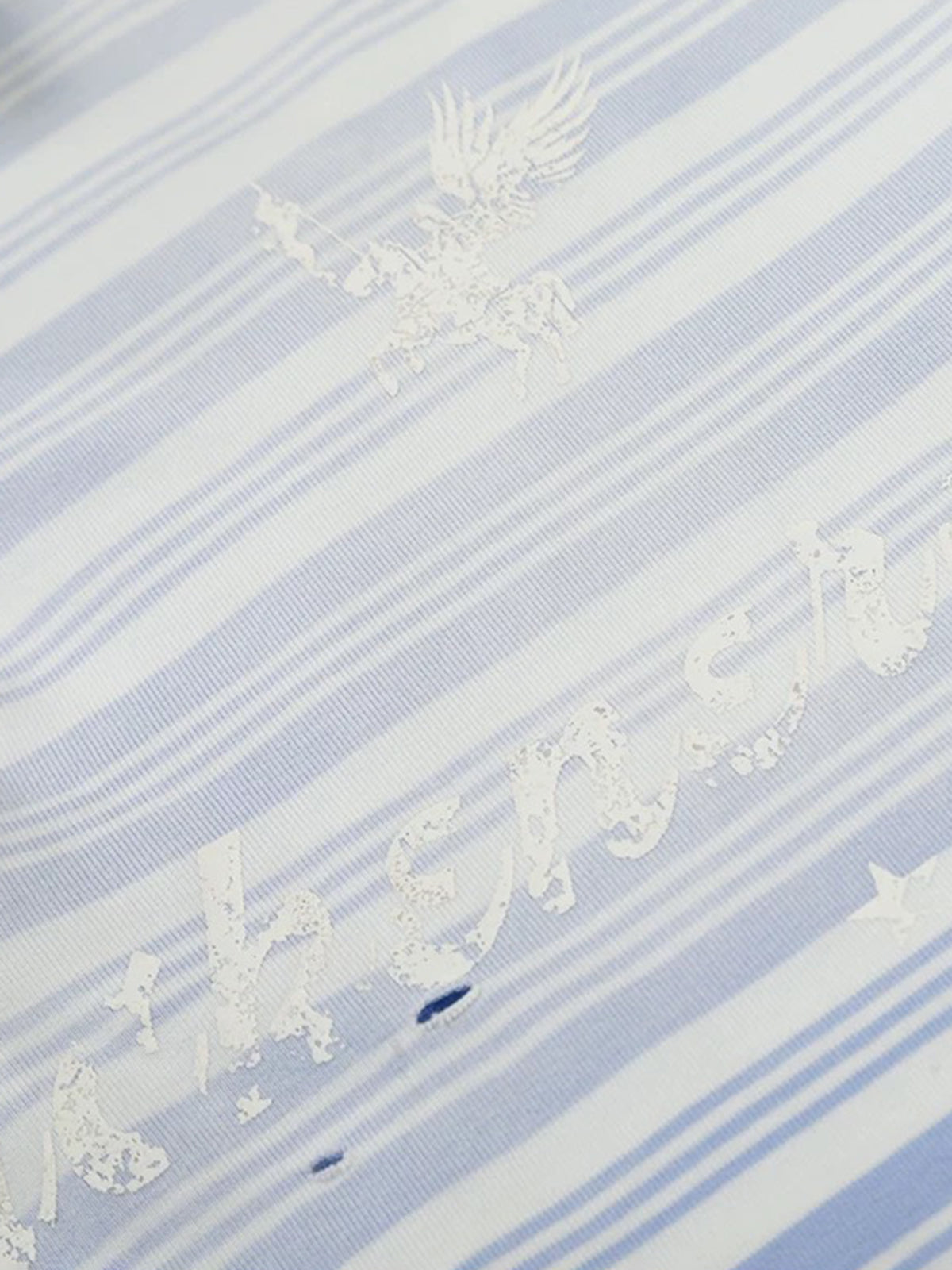 Co-ed Dorm Baggy Ombre Stripe Long Sleeve Polo - Blue