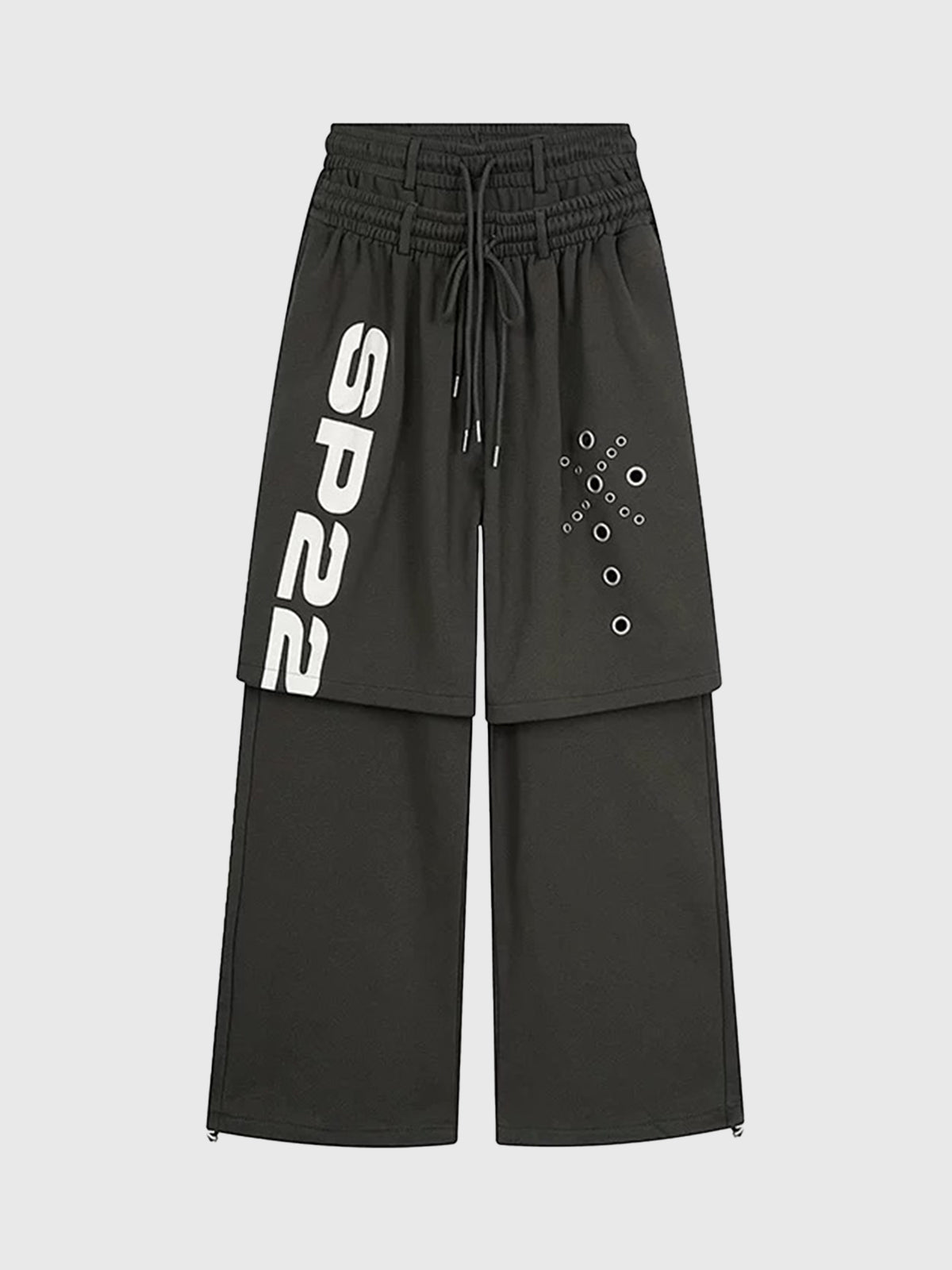 Co-ed Dorm Layered-Look Waistband Sweatpants - Black