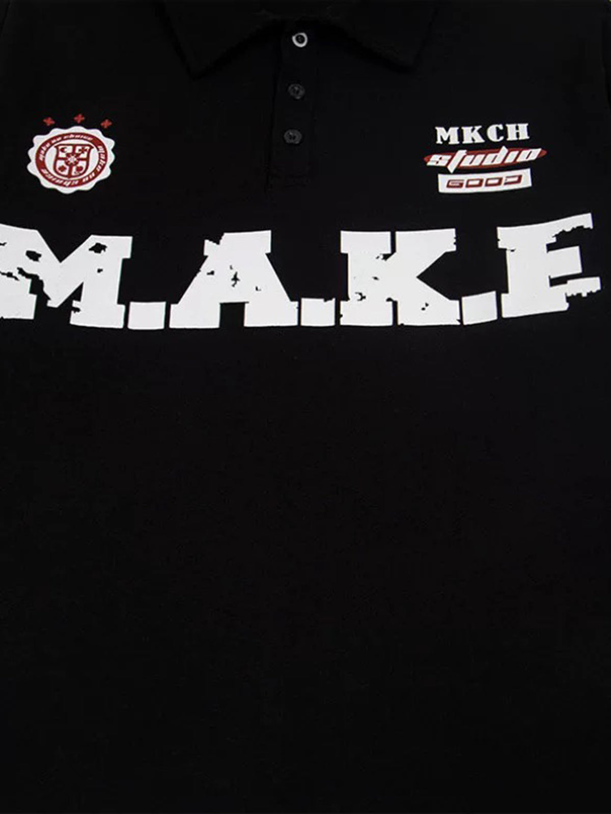 Brick Lane Layered-look Camouflage Jersey Polo - Black