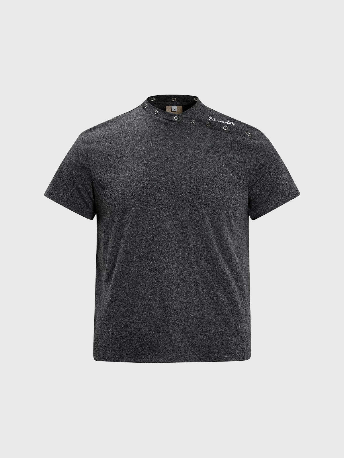 Brick Lane Baggy Acid Wash Distressed Tee - Charcoal
