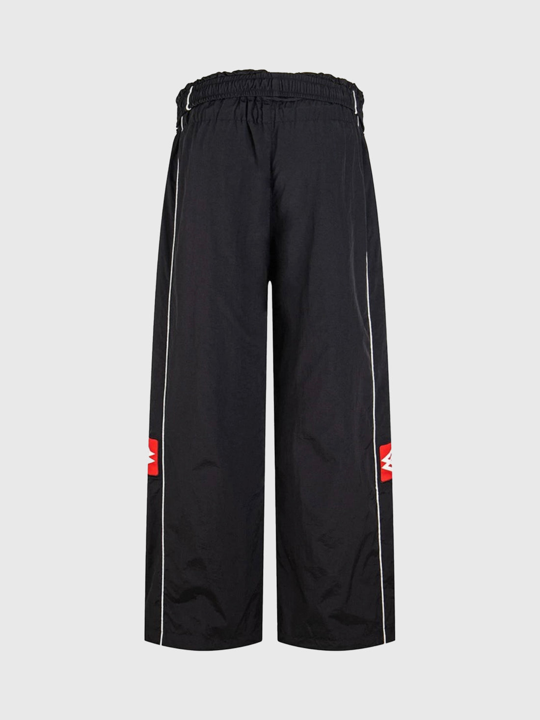 Co-ed Dorm Wide-leg Contrast Racing Pants - Black