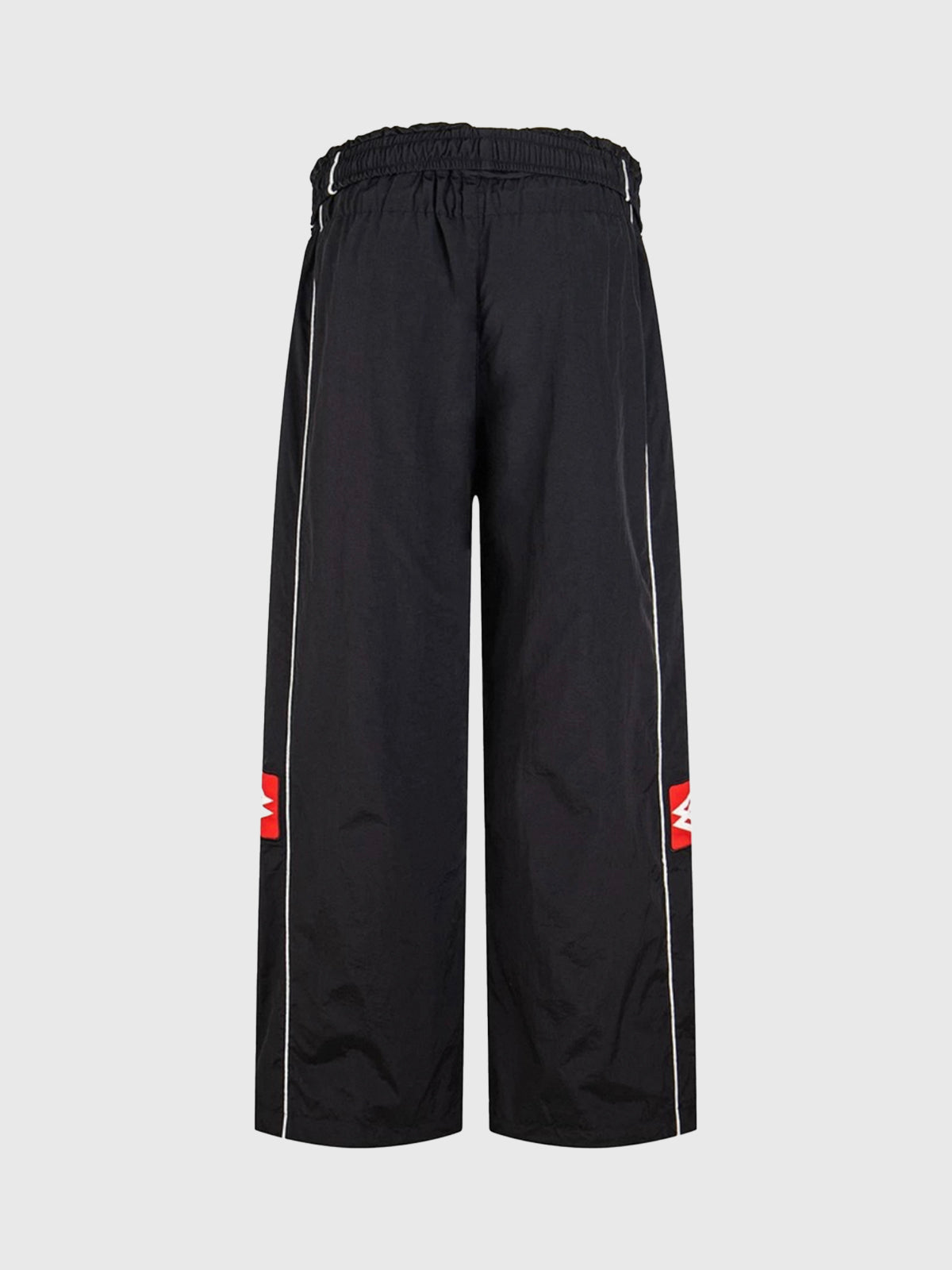 Co-ed Dorm Wide-leg Contrast Racing Pants - Black