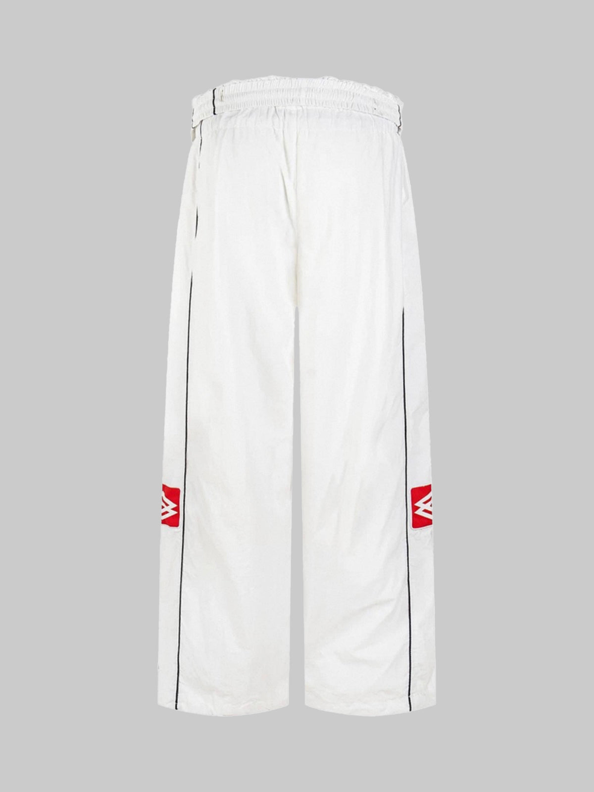 Co-ed Dorm Wide-leg Contrast Racing Pants - White