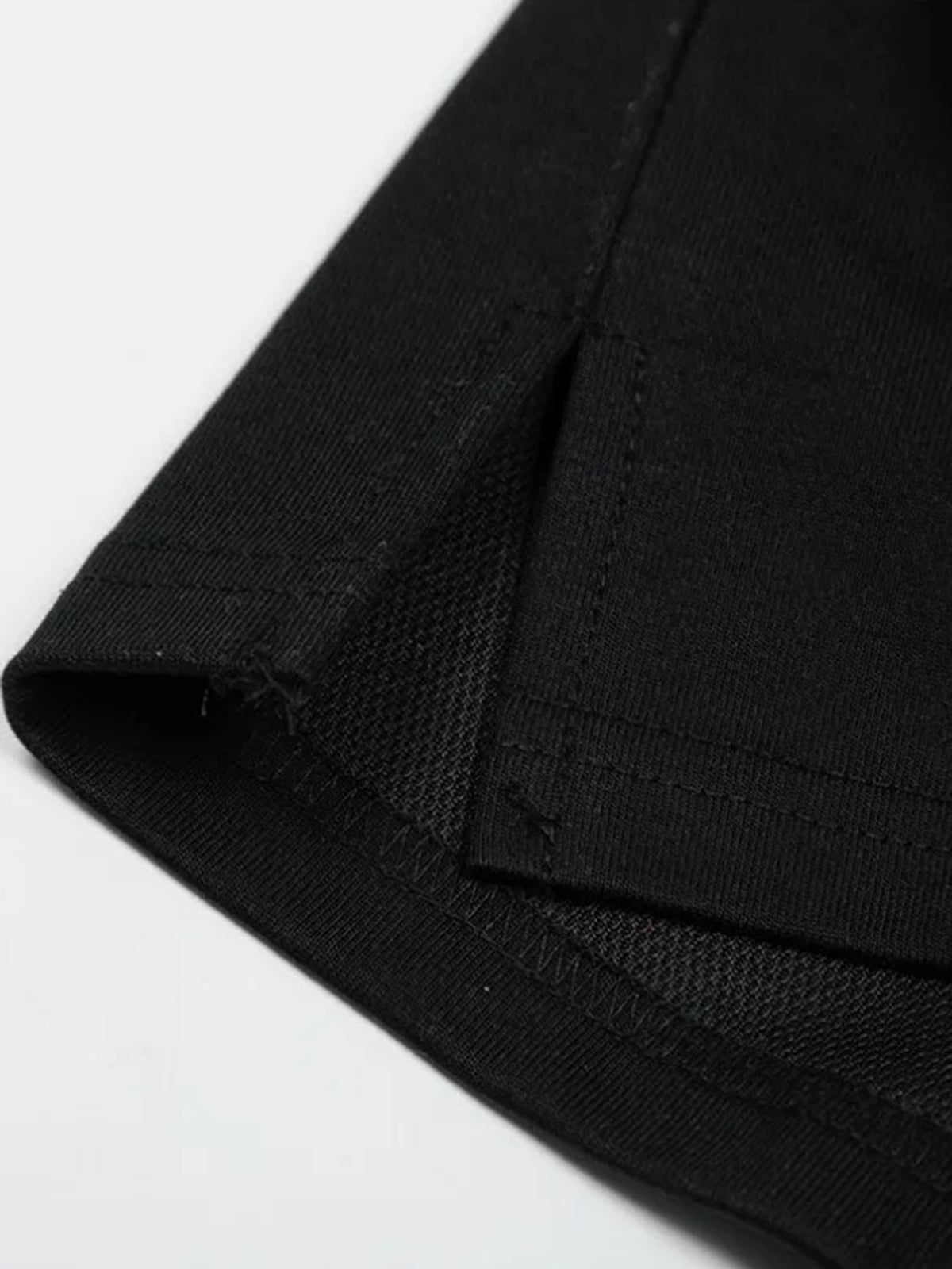 Co-ed Dorm Baggy Textured Waffle Polo Shirt - Black