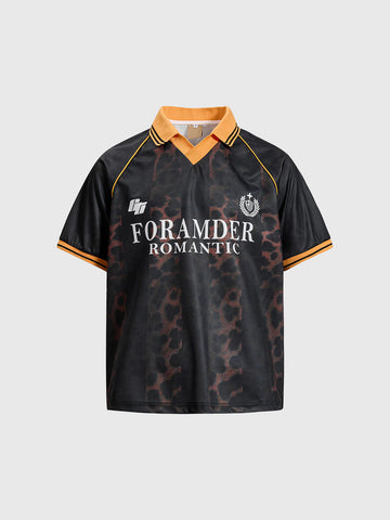 Brick Lane Baggy Jersey Number 75 Print - Orange/Black