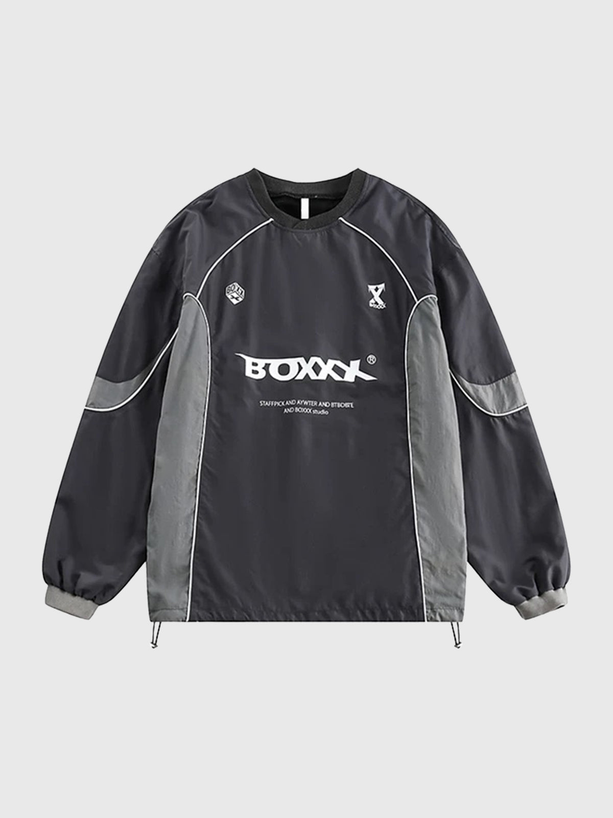 Weekday Outdoor Baggy Seamed Tech Crewneck Sweatshirt - Black