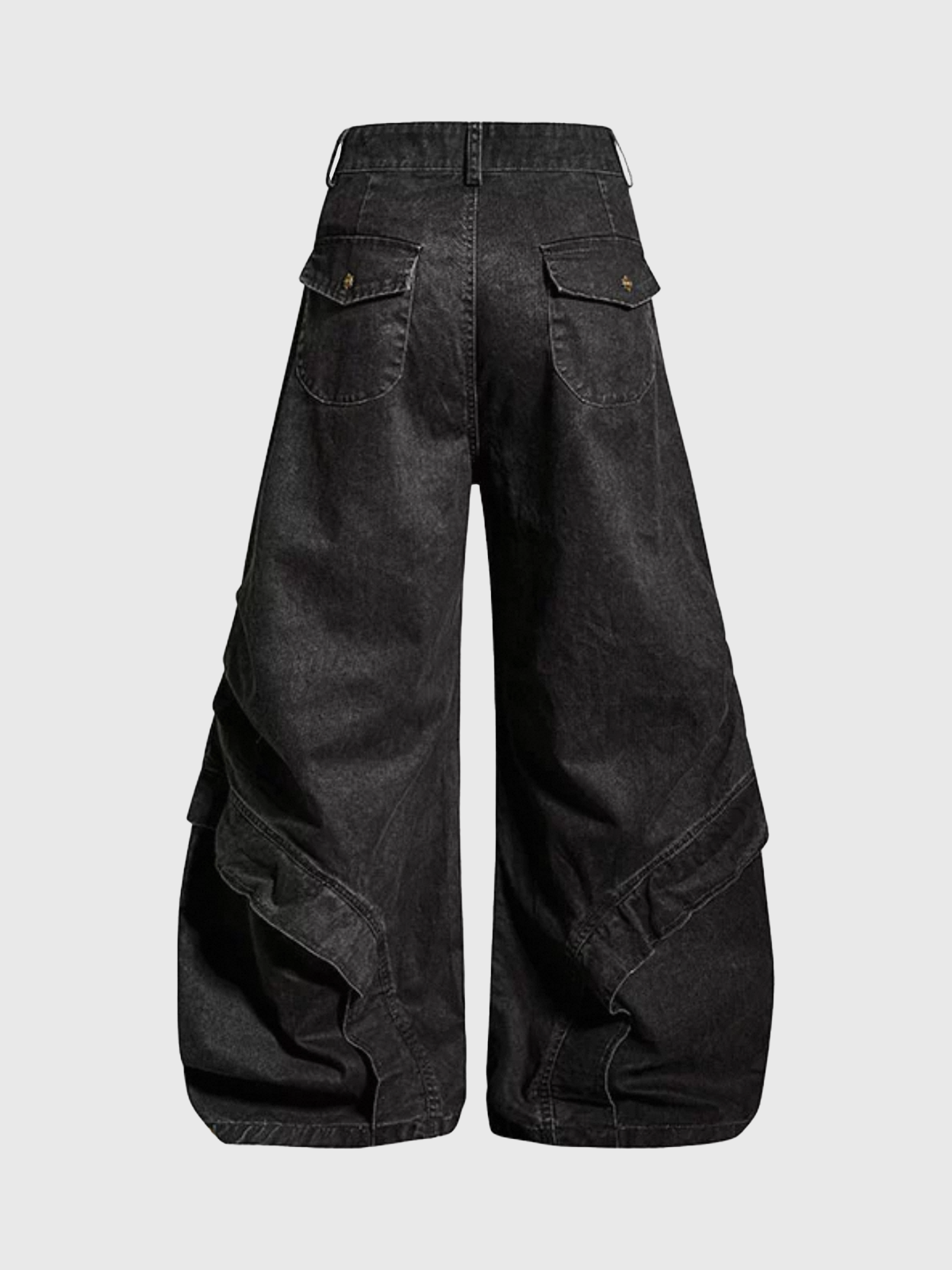 Brick Lane Curved Cut Heavyweight Washed Pants - Black