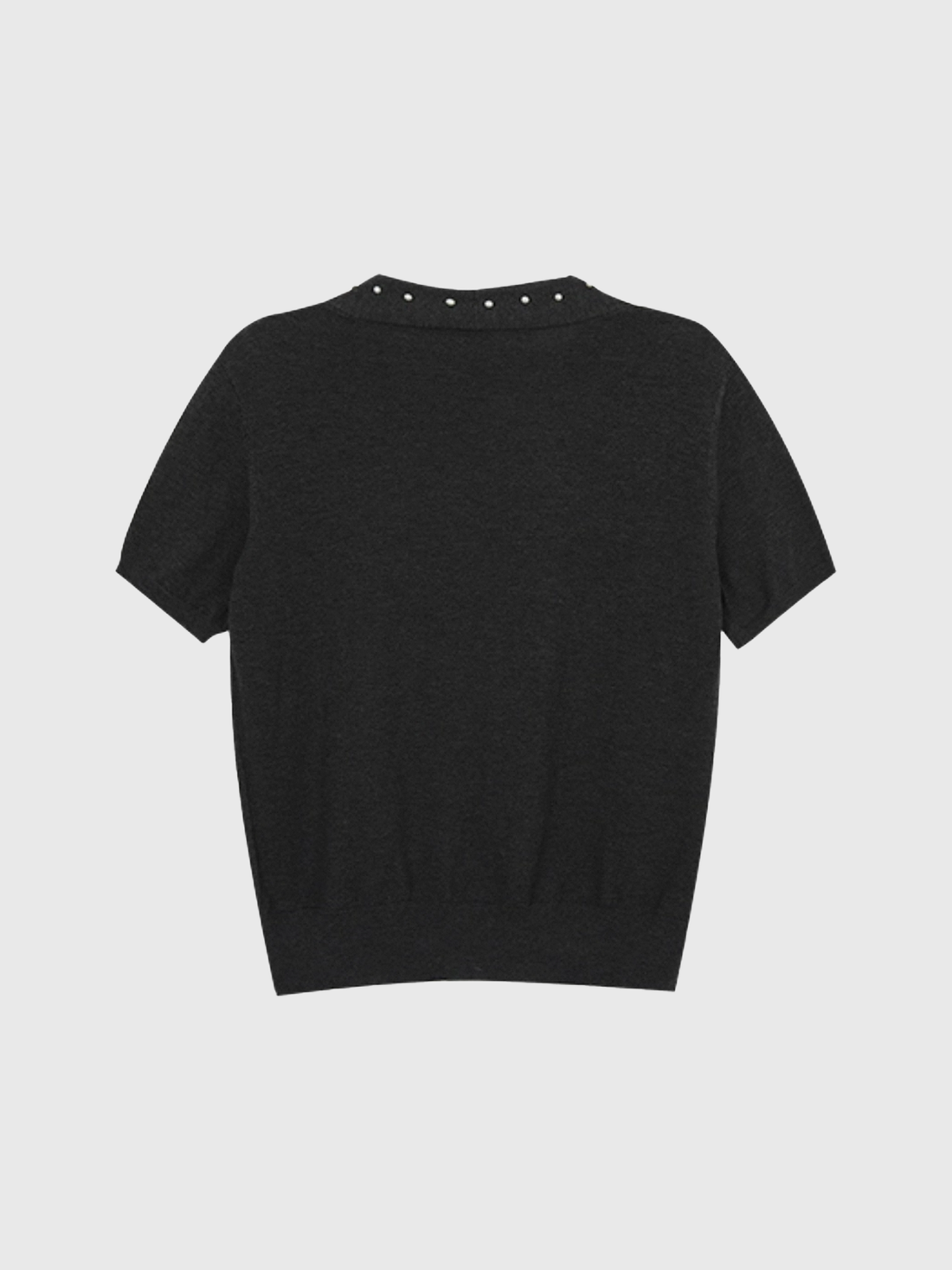 Dolled Office Layered-look V-neck Knit Polo - Black
