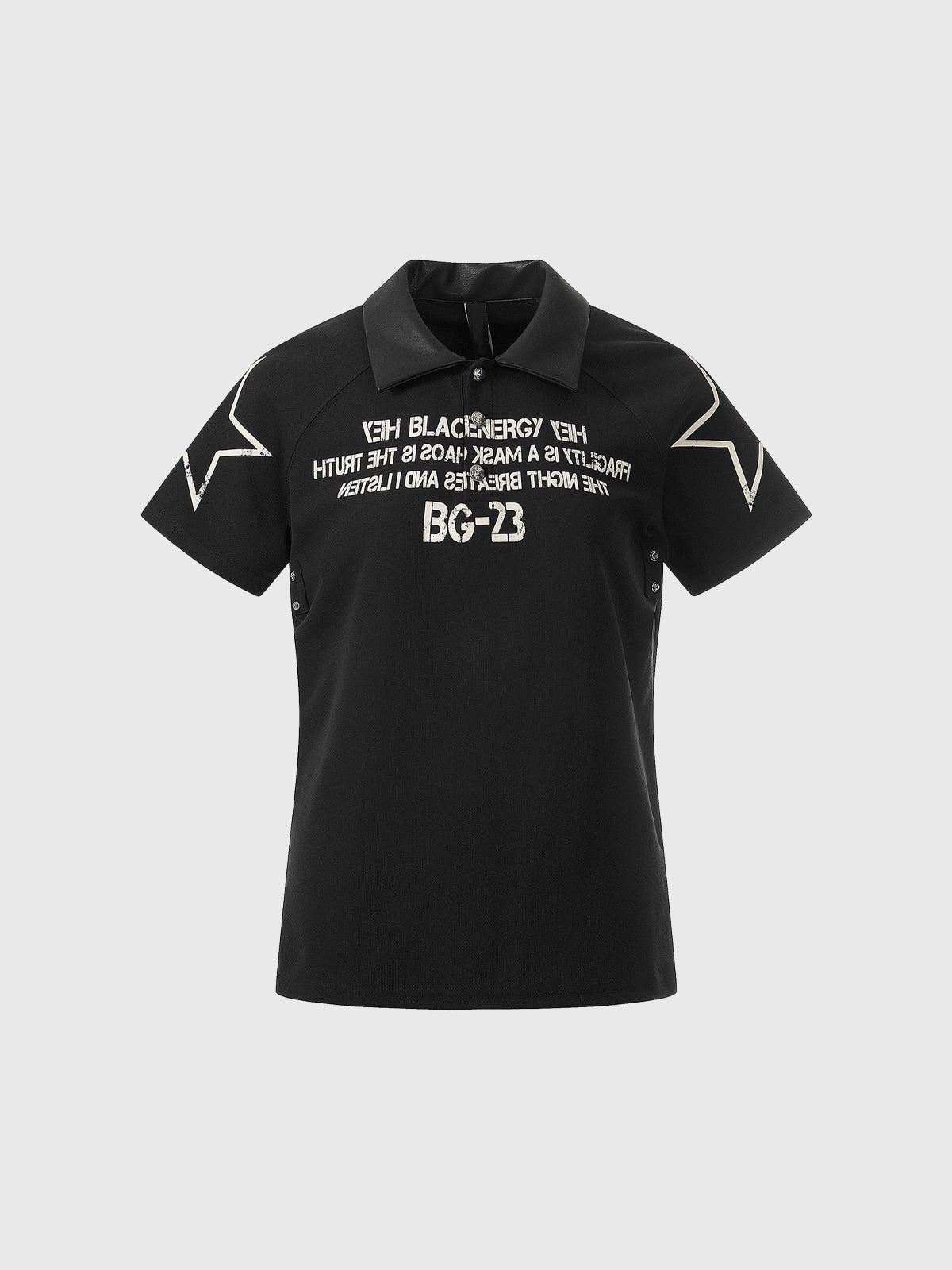 Brick Lane Skimming Jersey Cross Graphic Polo - Black