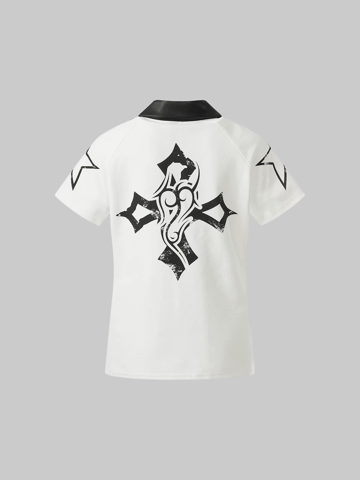 Brick Lane Skimming Jersey Cross Graphic Polo - White