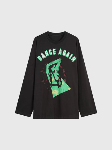 Co-ed Dorm Baggy Dancer Graphic Sweatshirt - Black