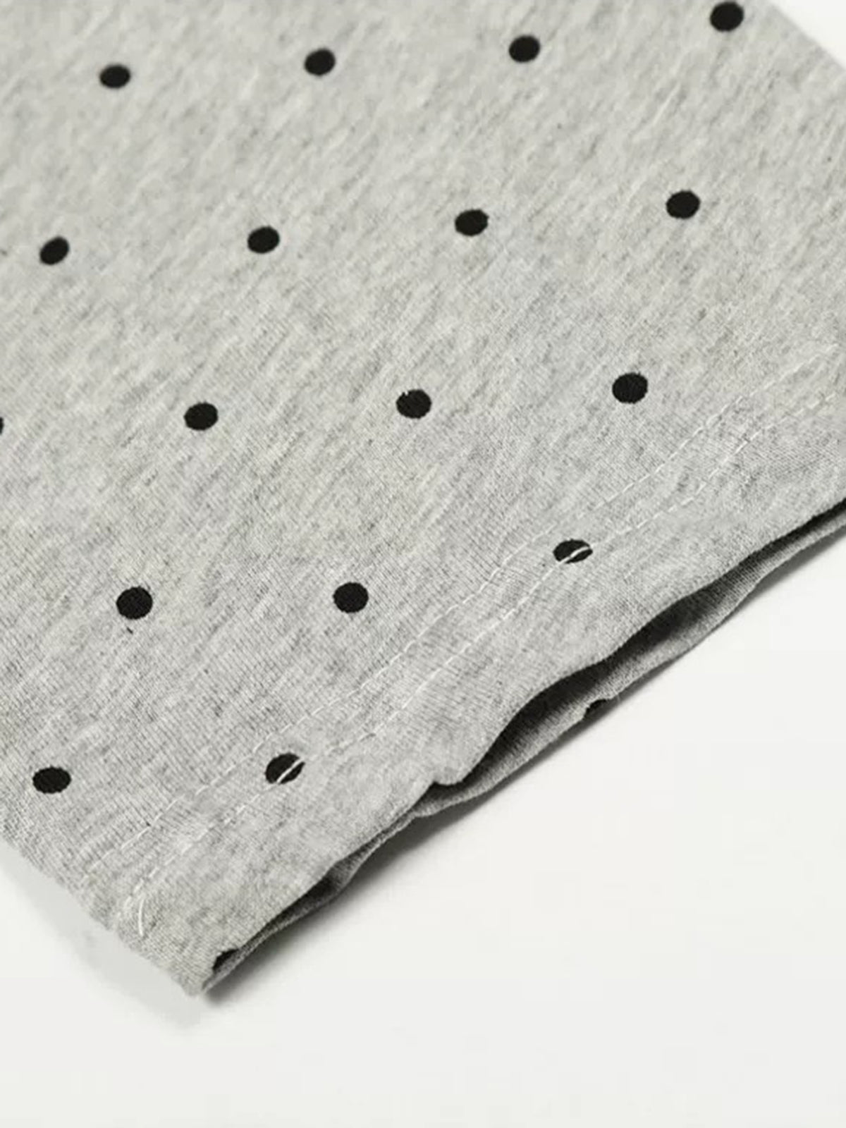 Brick Lane Baggy Stripe Dot Raglan Sleeve Top - Grey/White