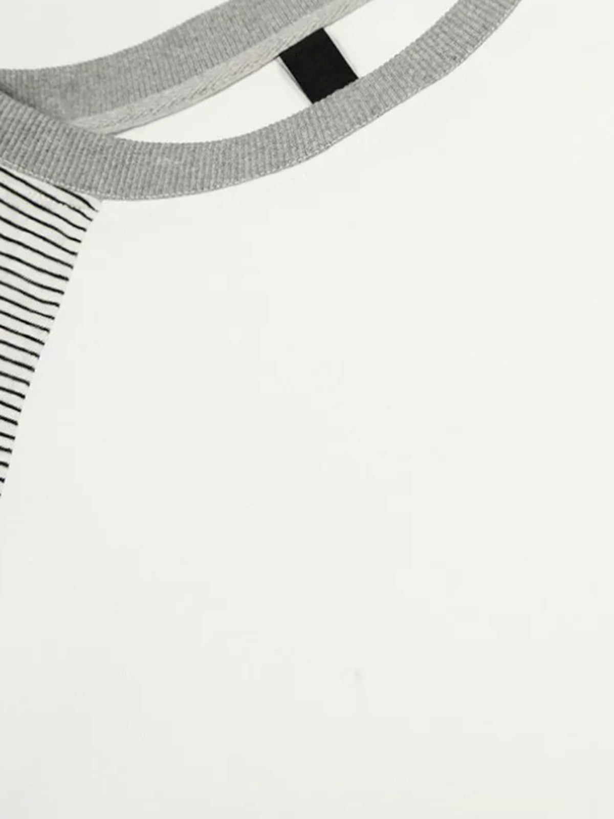 Brick Lane Baggy Stripe Dot Raglan Sleeve Top - Grey/White