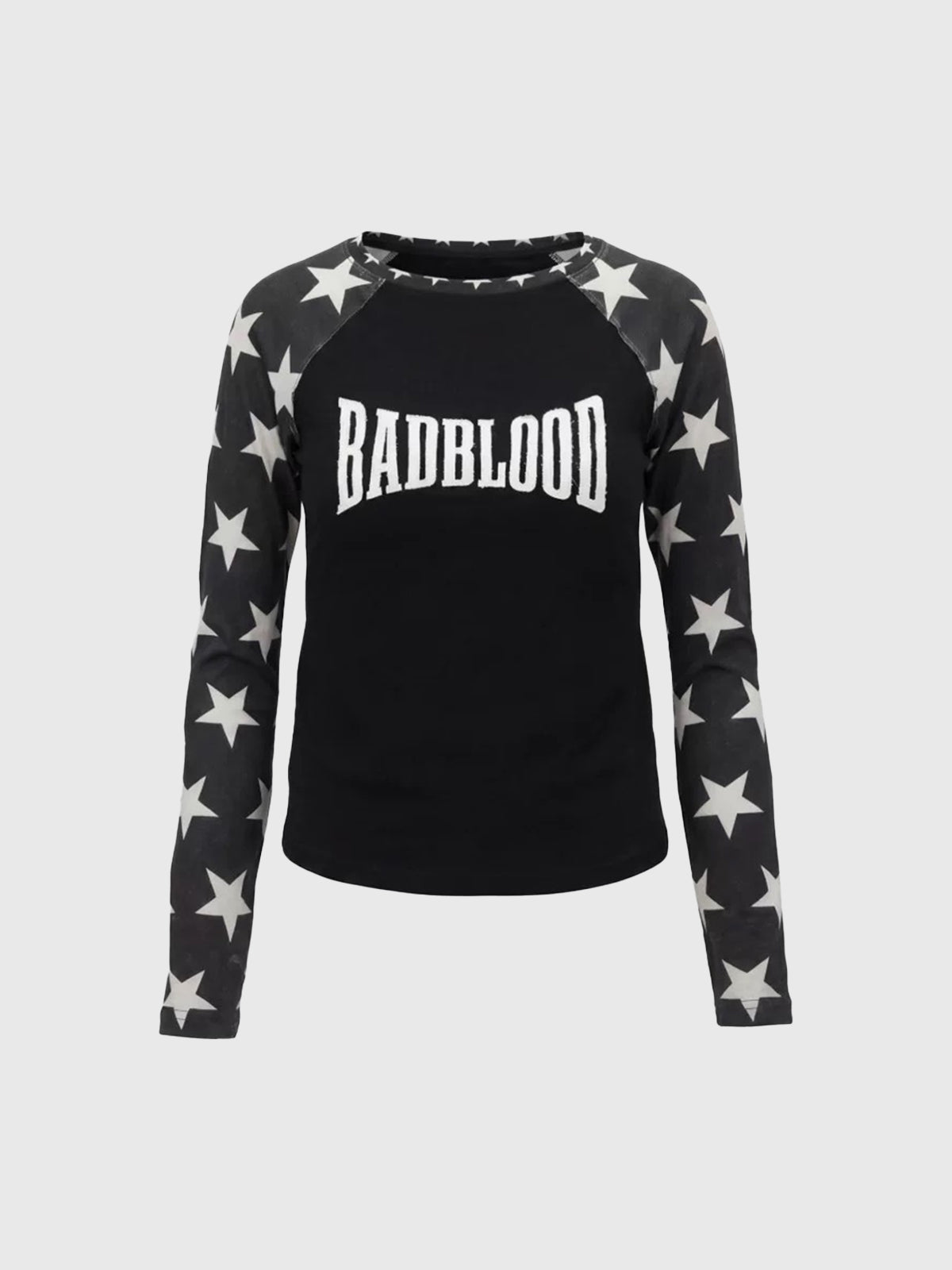 Brick Lane Skimming Star Graphic Long Sleeve Tee - Black