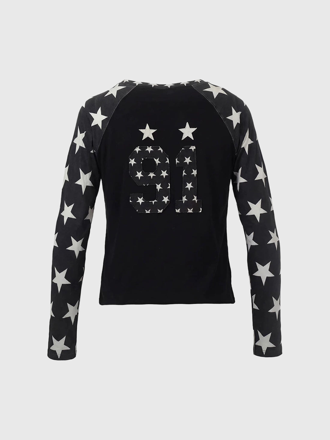 Brick Lane Skimming Star Graphic Long Sleeve Tee - Black
